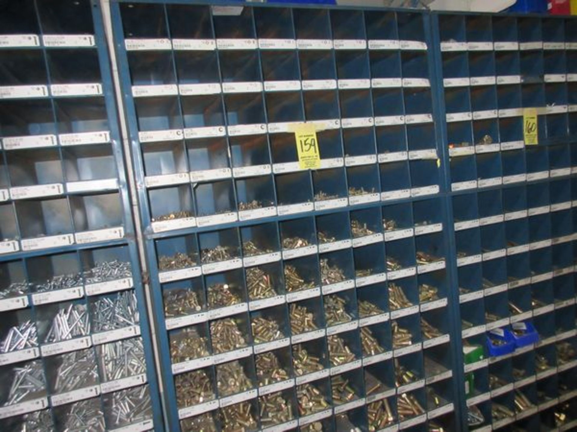 LOT (1) 40-Pocket, (1) 72-Pocket Hardware Cabinets w/ Bolts & Screws | Rig Fee: $50