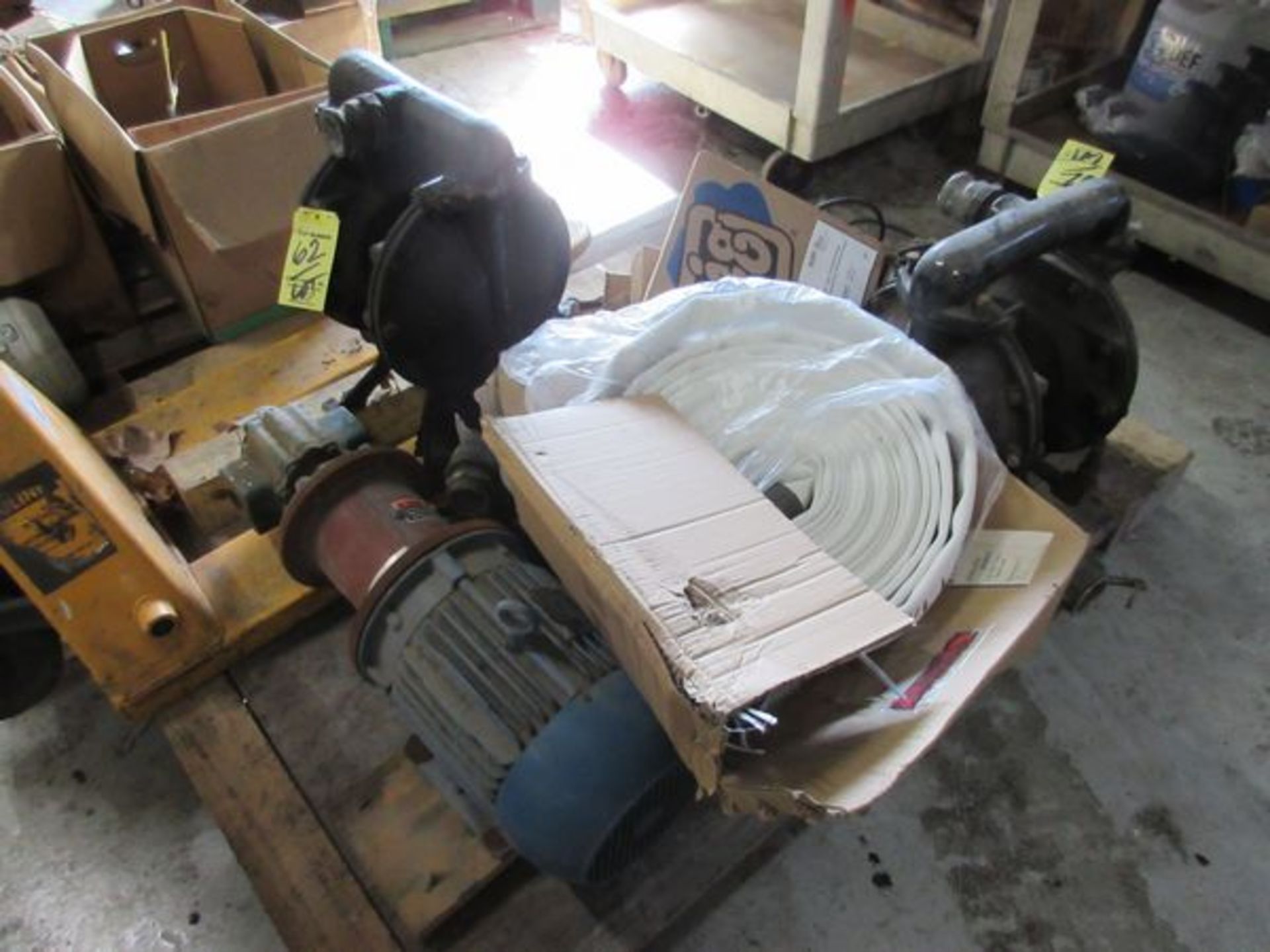 LOT (2) Arc Diaphragm Pumps, Misc. Pumps, 3HP Motor, Hose on Pallet | Rig Fee: $25