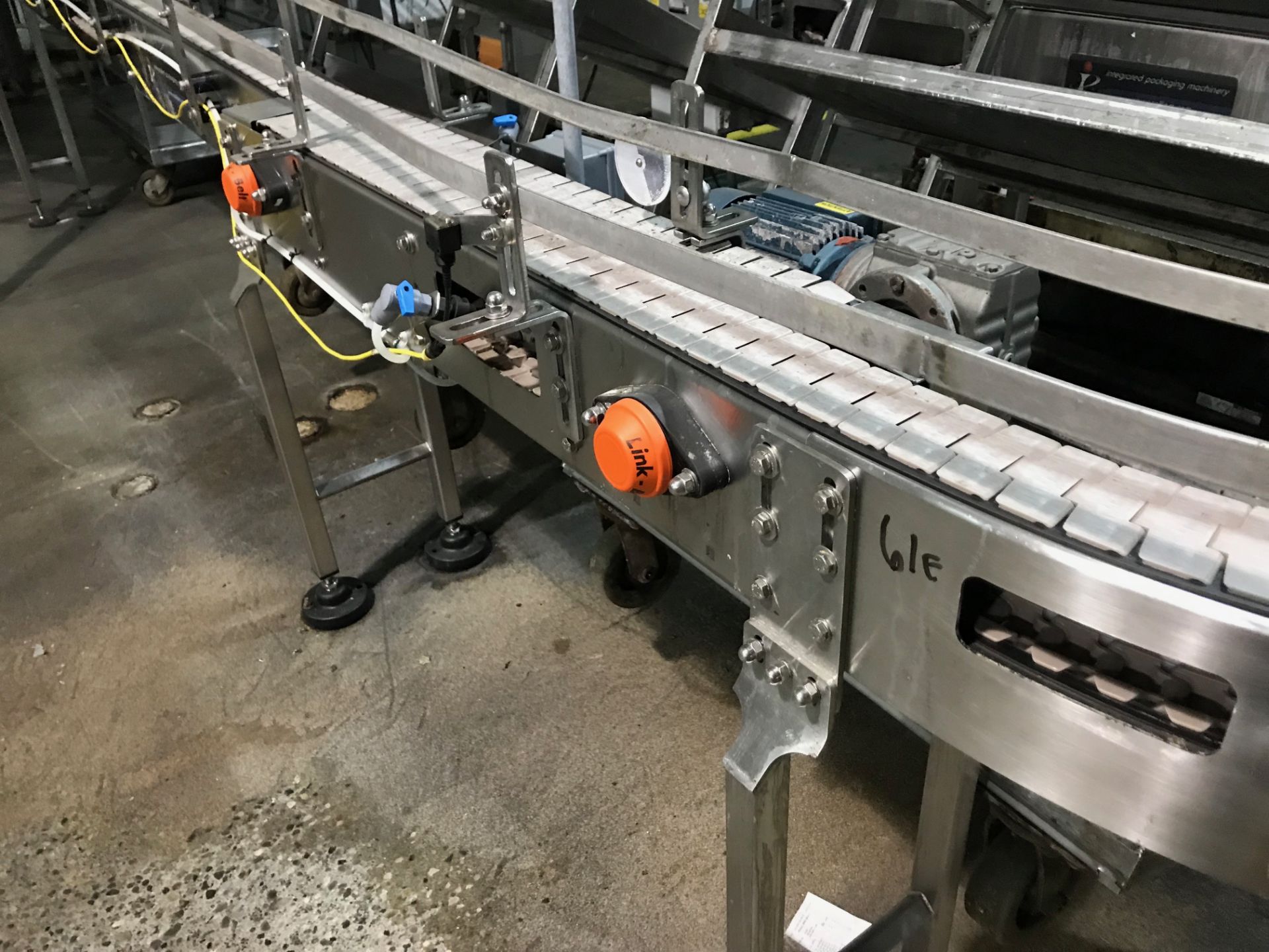 Jug Conveyor, Stainless Steel Frame, Approx 70 ft Total Straight plus: (1) 180 Deg | Rig Fee: $800