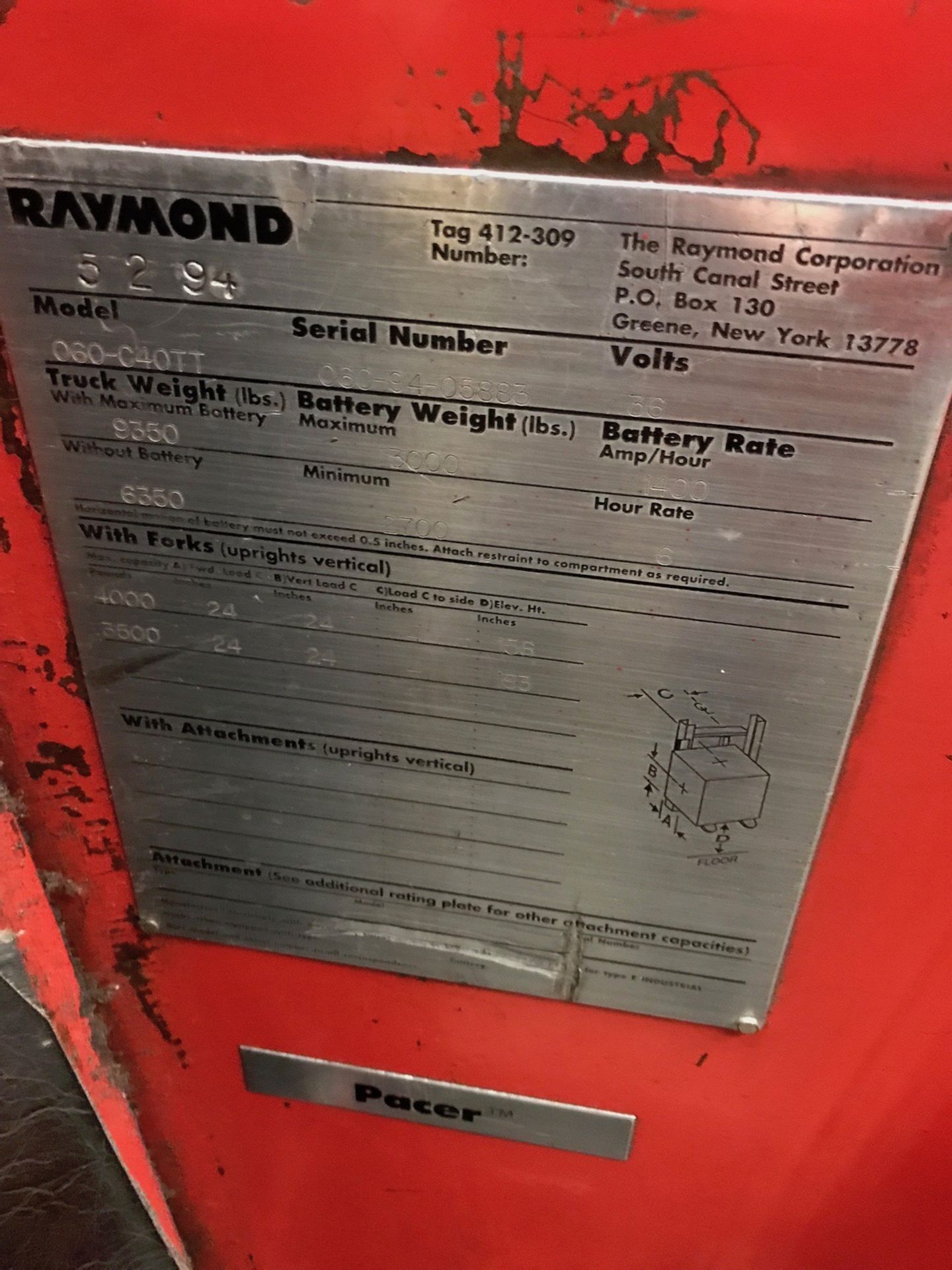 Raymond Electric Forklift Model 060-C40TT | Rig Fee: $150 - Image 2 of 2