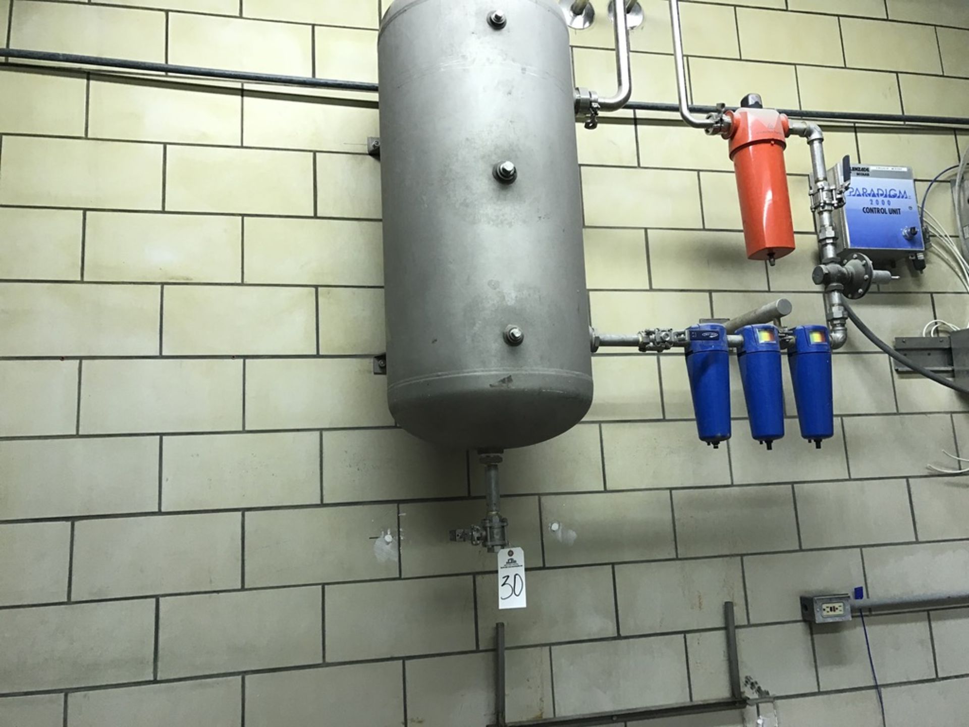 Stainless Steel Pressure Vessel, 18in Dia, 40in Long, (4) Filters, (3) Stainless St | Rig Fee: $100