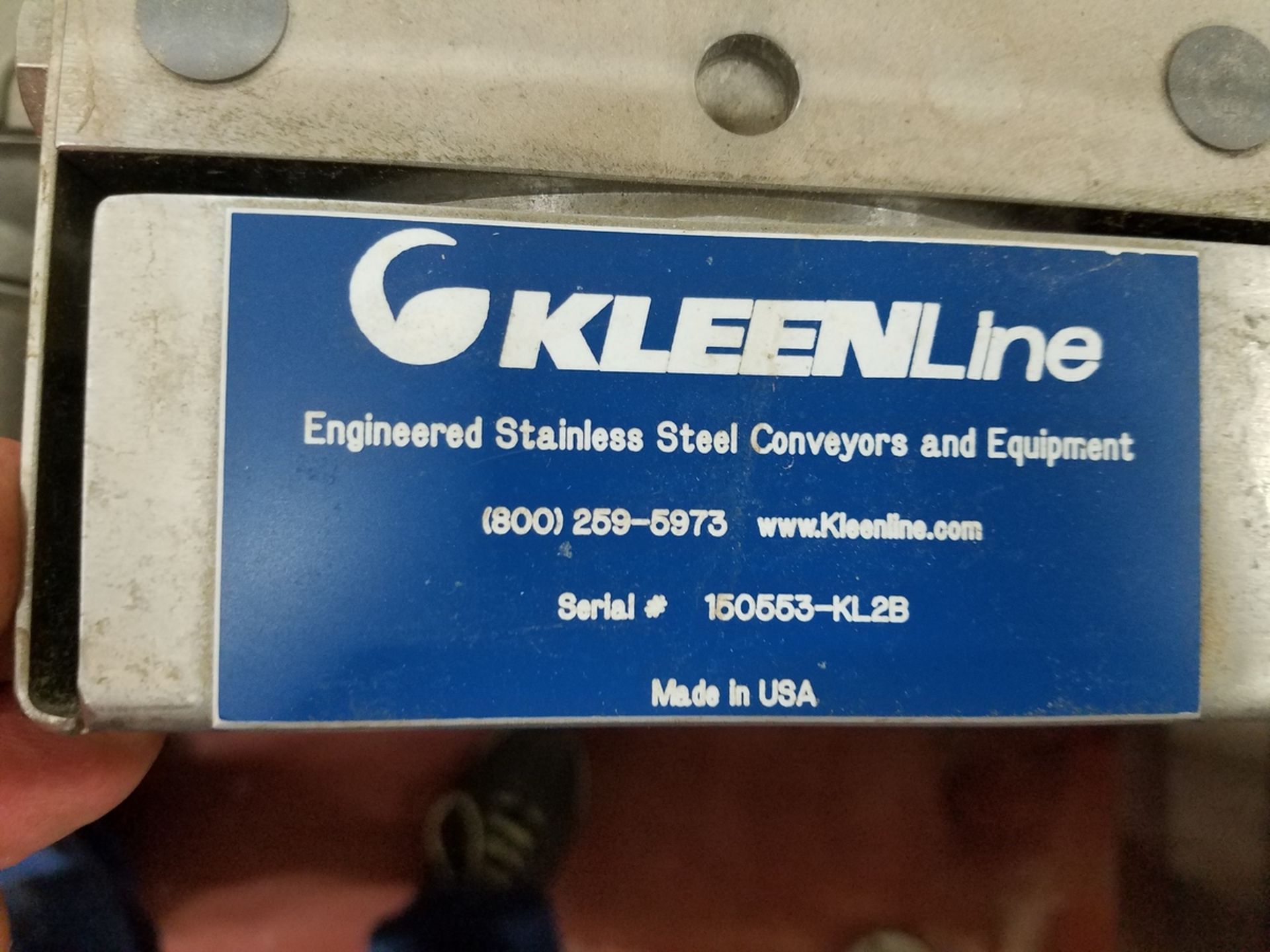 Kleen Line 24" X 10' Sanitary Belt Transfer Conveyor, S/N 150553-KL2B, KL2A, Allen | Rig Fee: $600 - Image 5 of 6