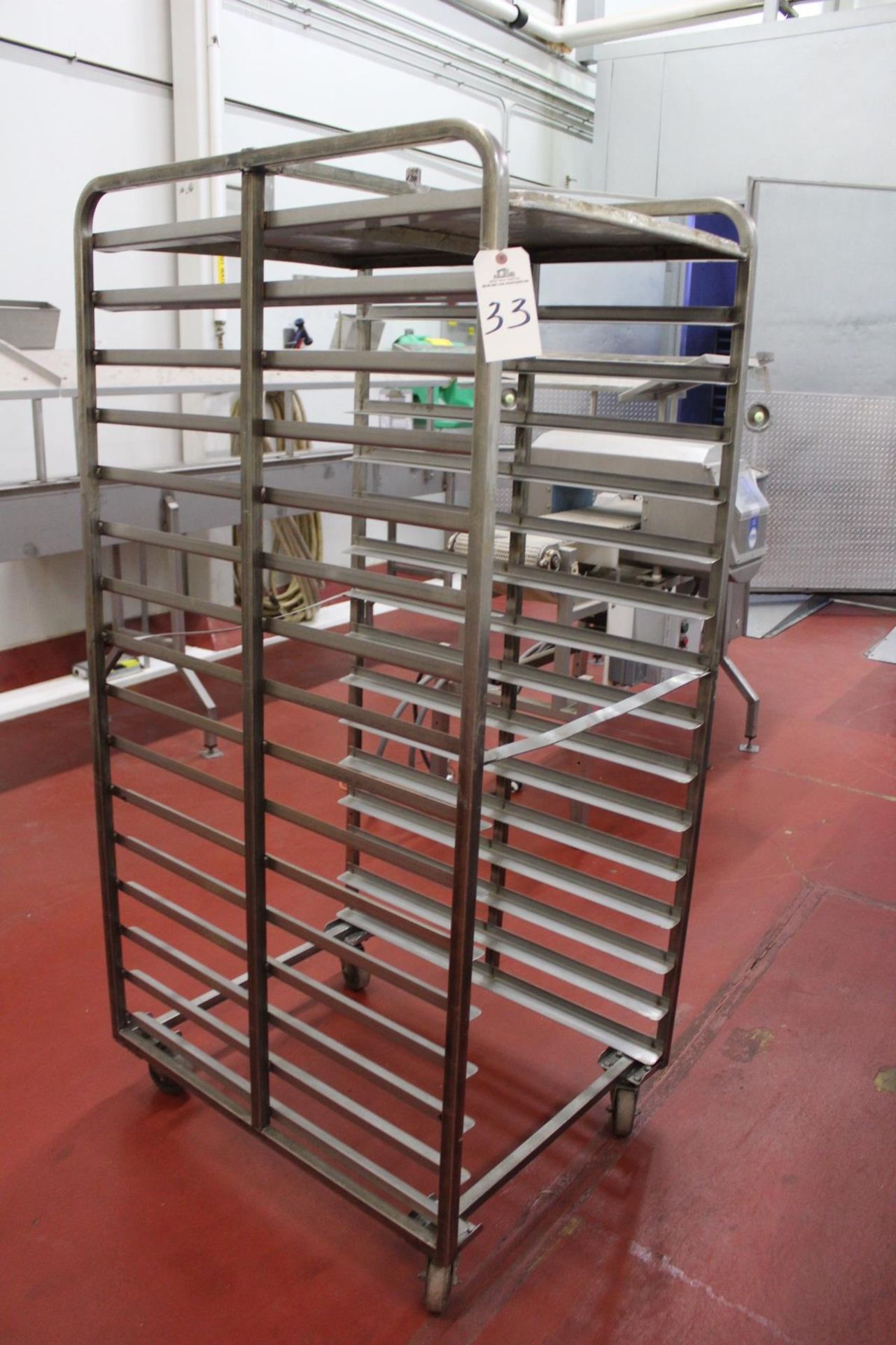 Stainless Steel Roll-In Baking Rack, 26" Wide X 36" Deep, 3 3/4" Tier Height, 16 Sh | Rig Fee: $25