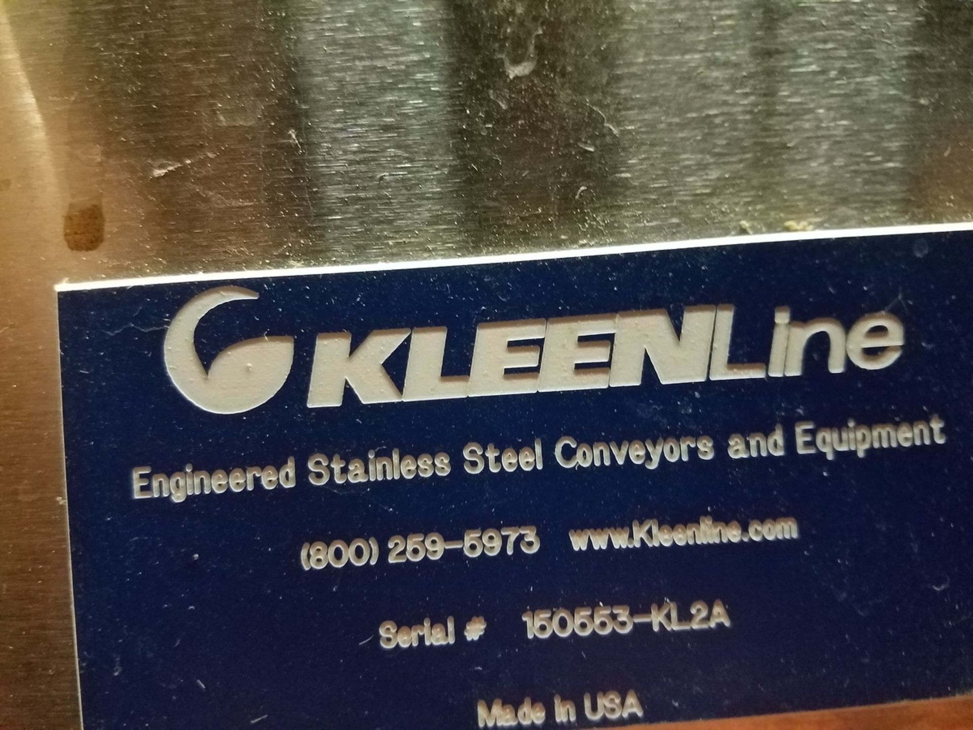 Kleen Line 24" X 10' Sanitary Belt Transfer Conveyor, S/N 150553-KL2B, KL2A, Allen | Rig Fee: $600 - Image 6 of 6