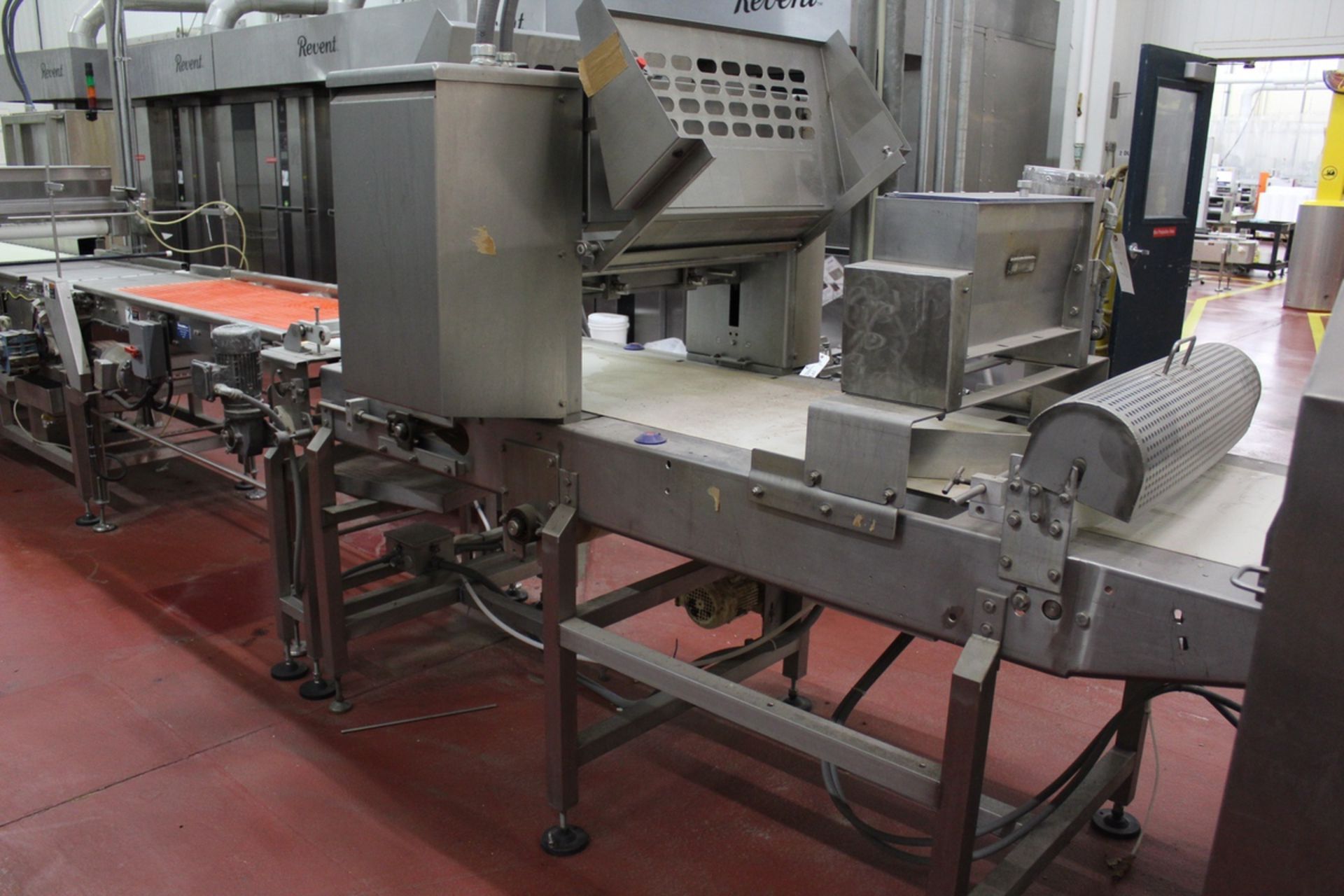 ABI Guillotine Cutter Conveyor, 23" X 8' Sanitary Belt Conveyor, W/ (2) Scone Cutti | Rig Fee: $400 - Image 4 of 9