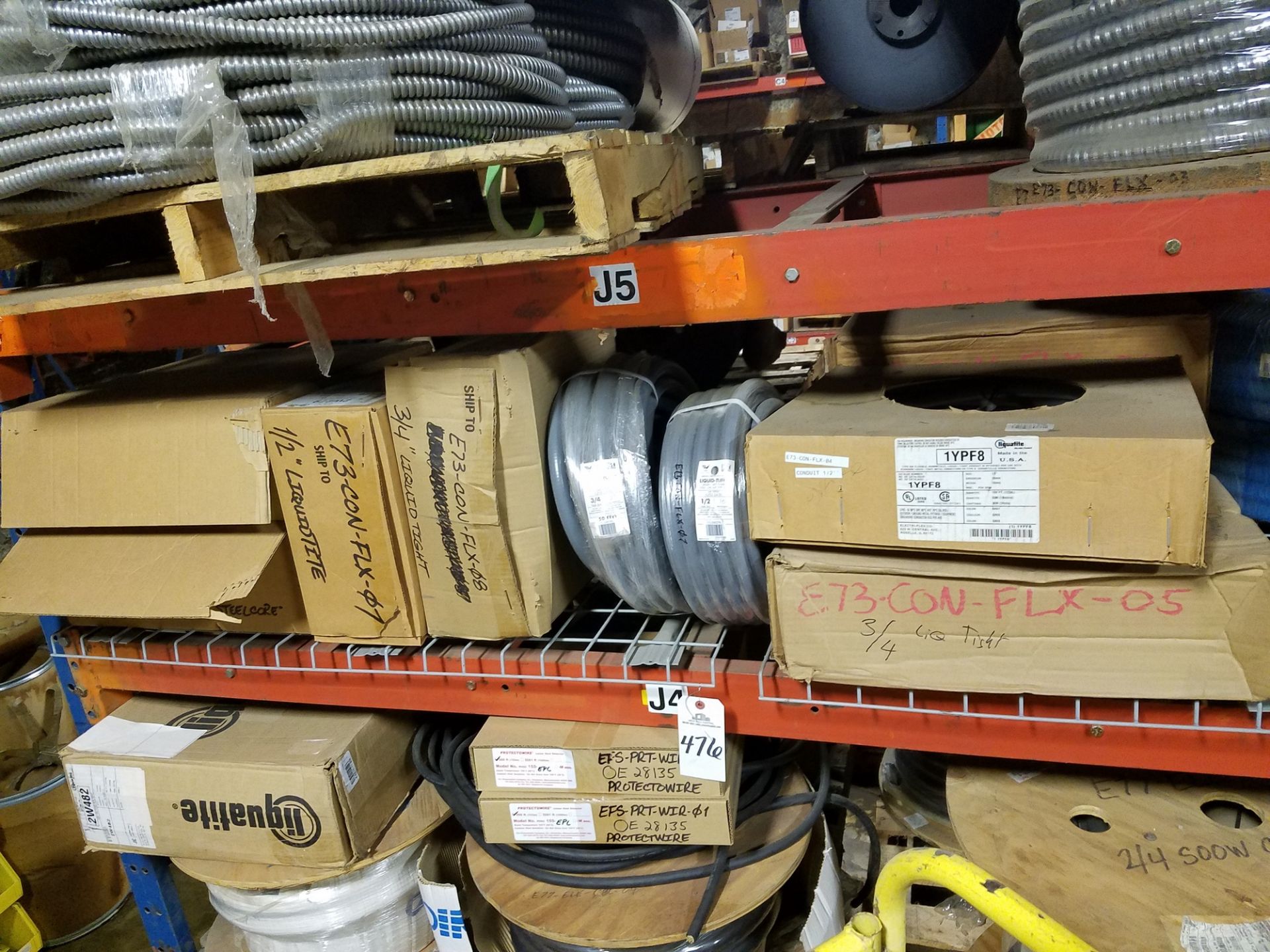 Contents only of Pallet Rack Section, Electrical Conduit | Rig Fee: $50