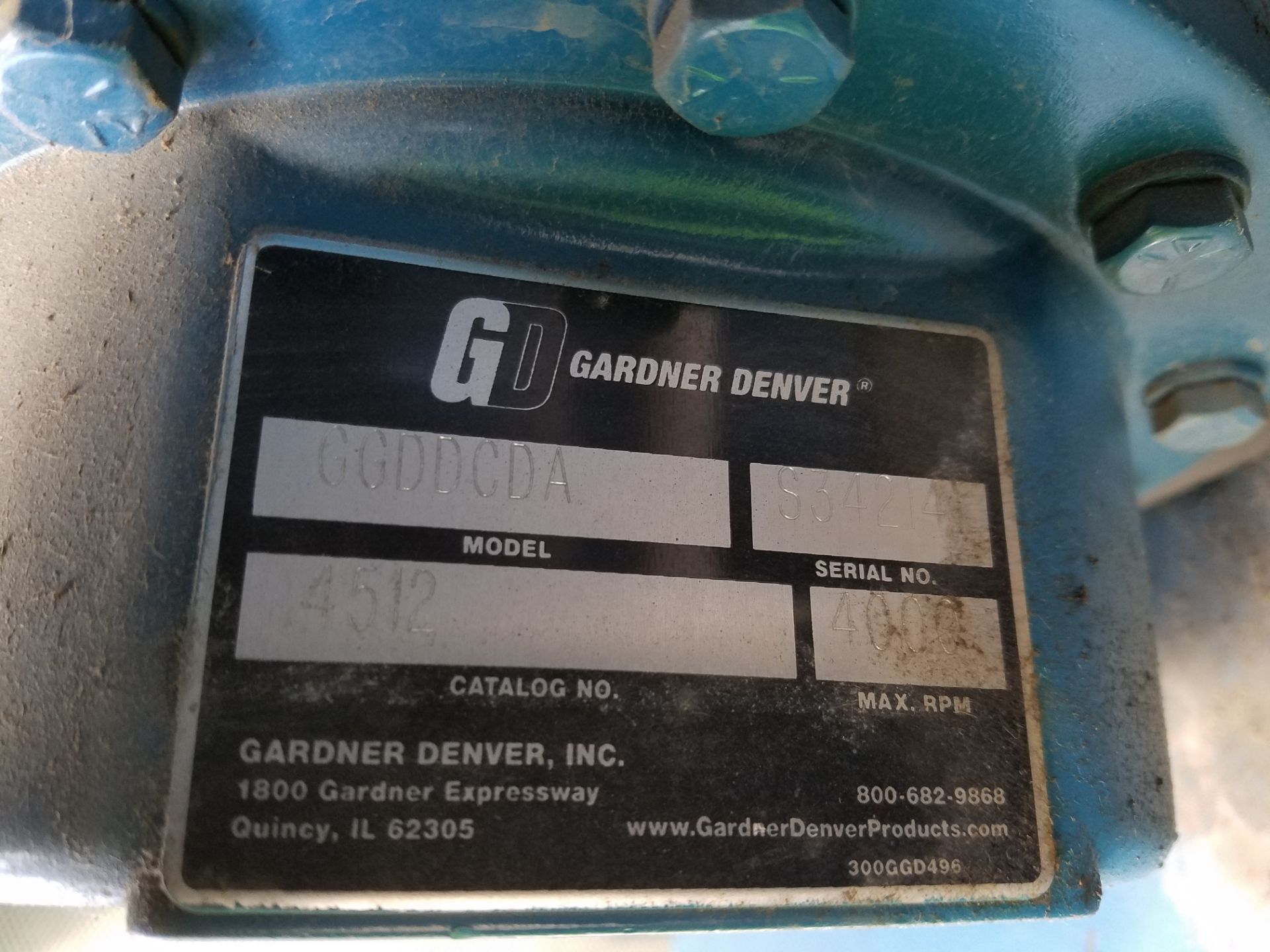 Gardner Denver 4512 Industrial Series Positive Displacement Blower, M# GGDDCDA, 60 | Rig Fee: $500 - Image 3 of 4