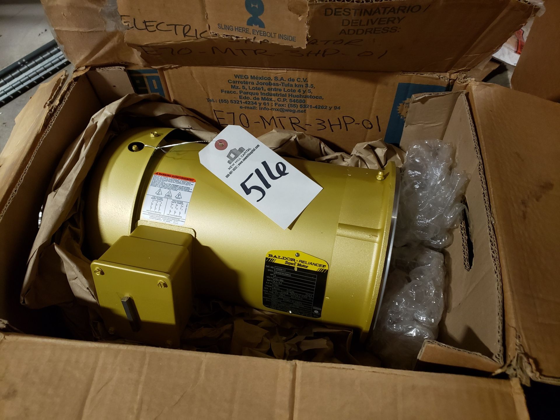 Baldor Electric Motor, HP 3 | Rig Fee: $50