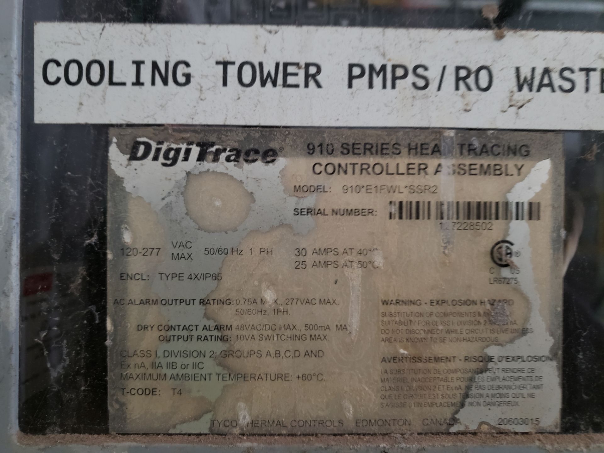 Lot of (2) 910 Series Heat Tracing Controllers | Rig Fee: $50 - Image 3 of 3