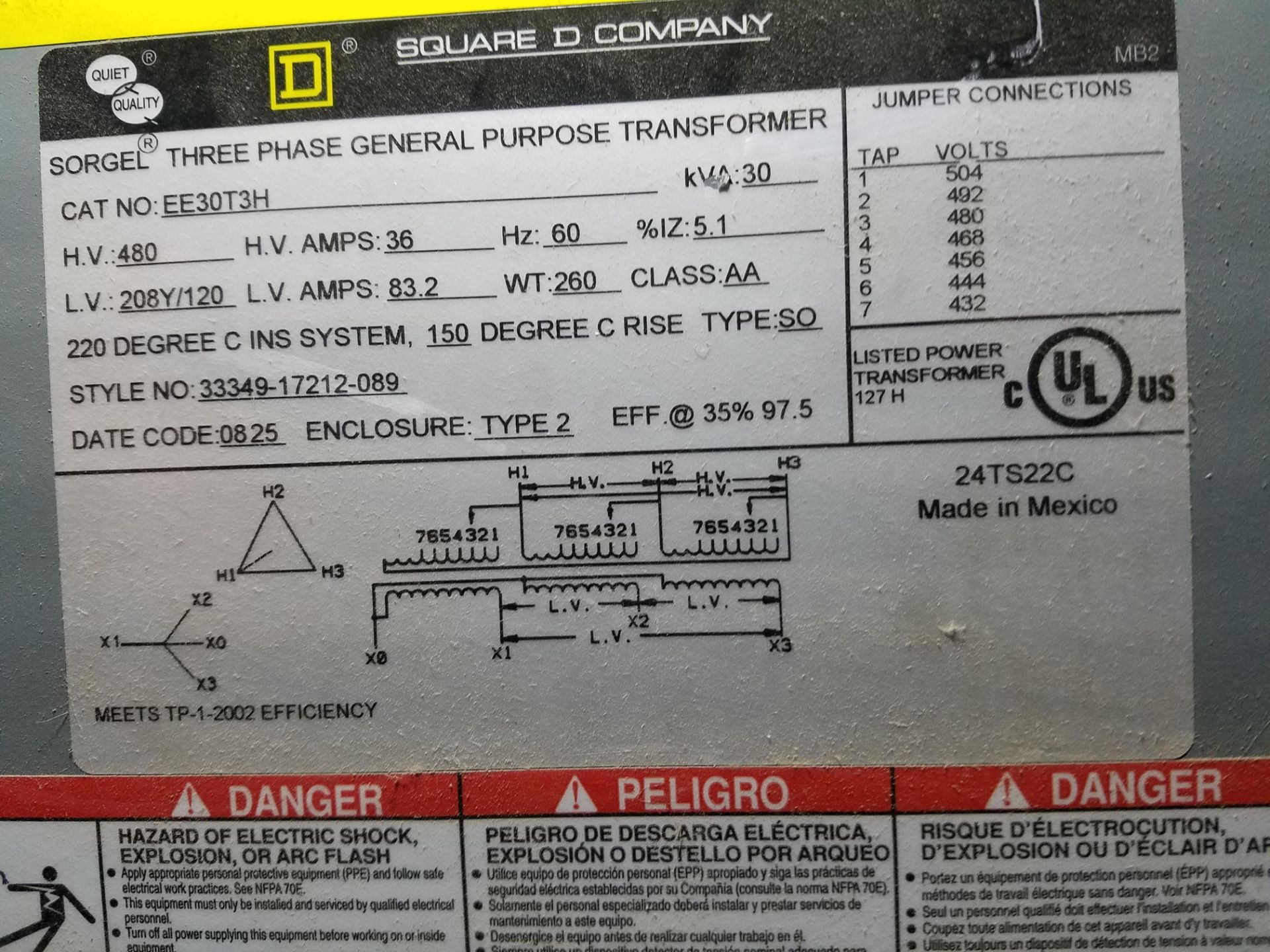 Square D Transformer, 30 KVA | Rig Fee: $50 - Image 2 of 2