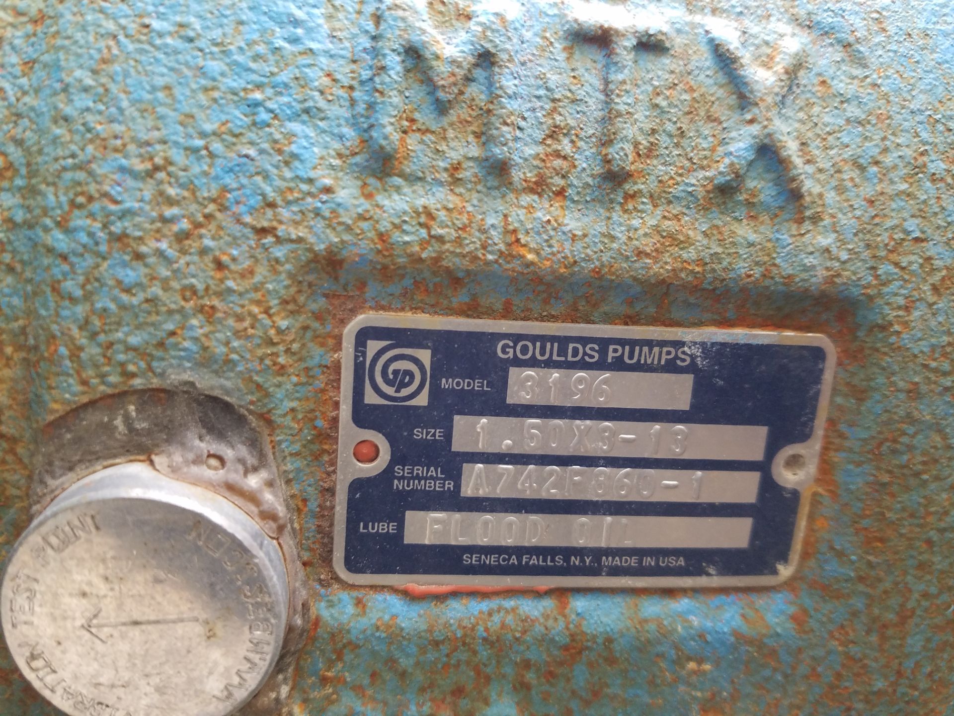 Goulds Pump, M# 3196 w/ Reliance 75 HP Motor | Rig Fee: $250 - Image 3 of 3