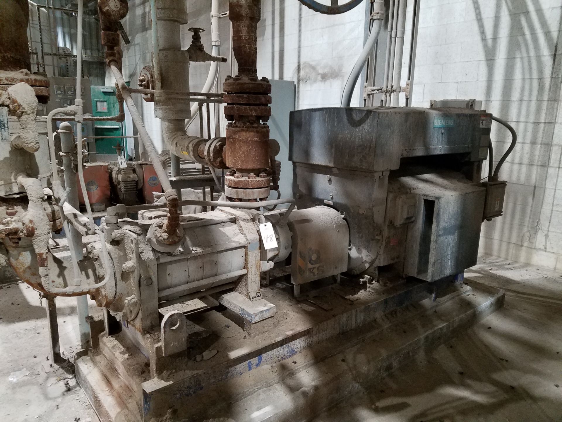 KSB Multi Stage Boiler Feedwater Pump w/ Siemens 650 HP Induction Motor | Rig Fee: $400