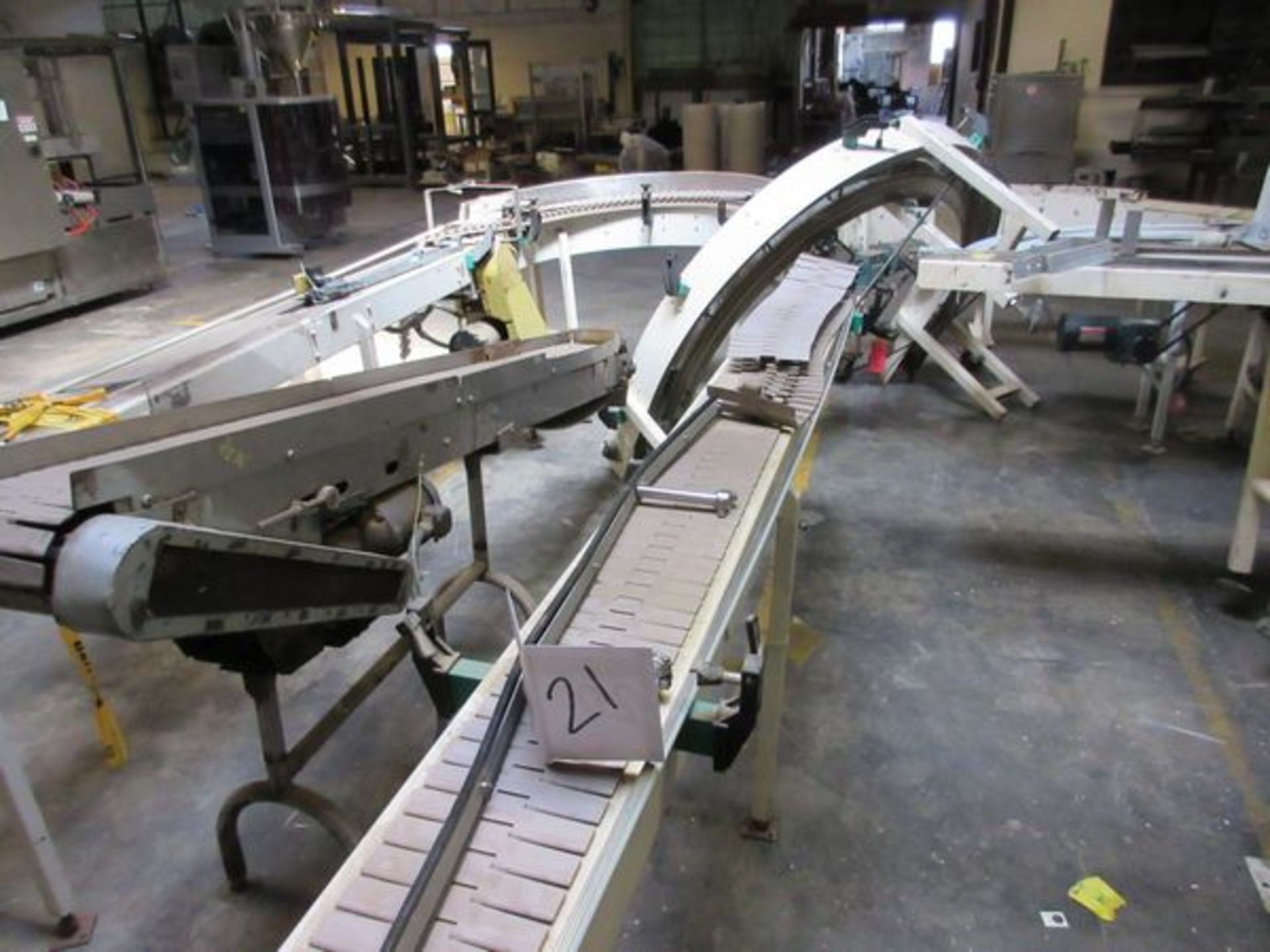 LOT Asst. Curved & Straight Powered Cleat Conveyors in Area, Approx. (11) Pcs. Tot | Rig Fee: $150 - Image 2 of 7