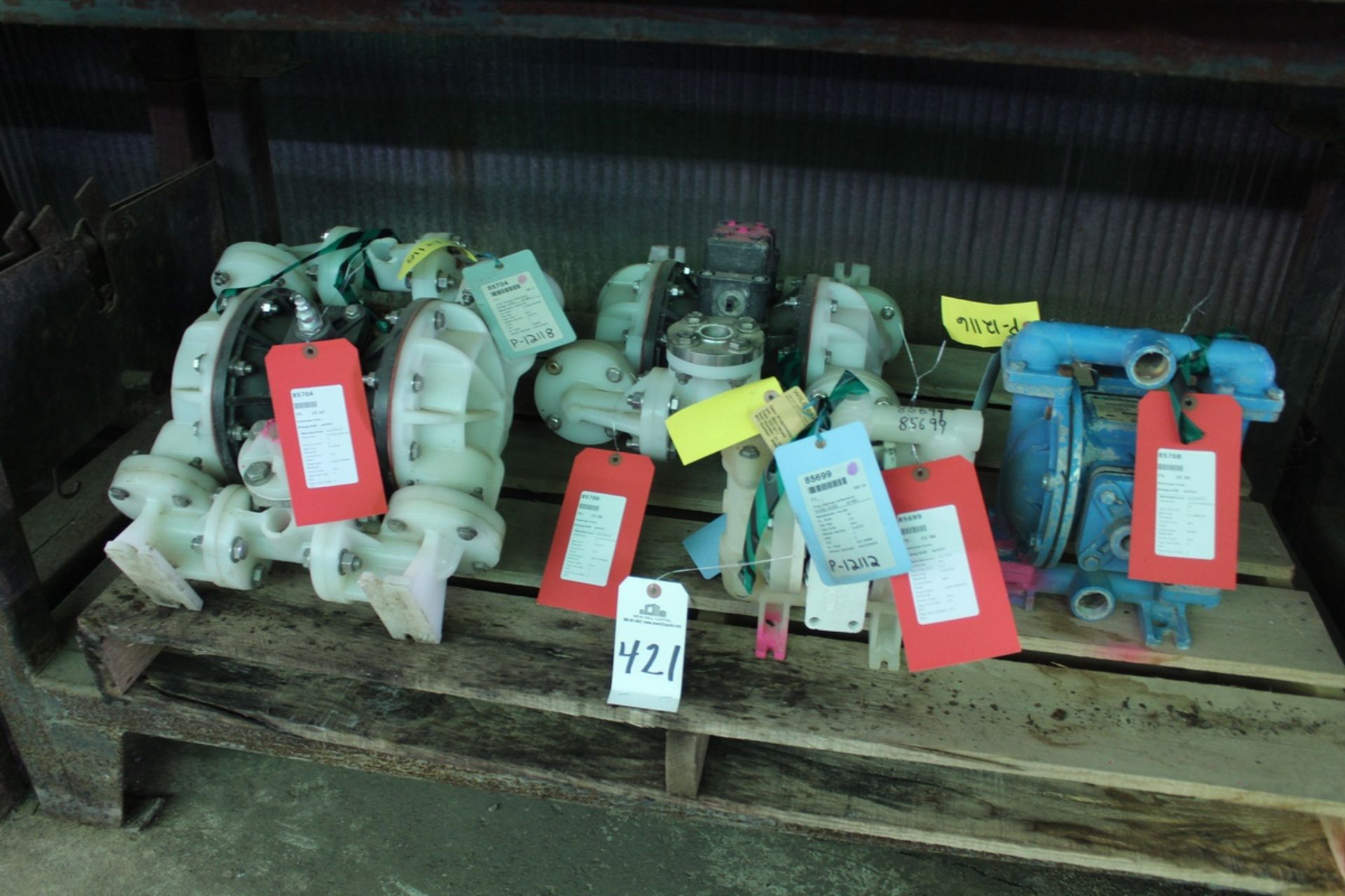 Diaphragm pumps, 1 ea Wilden M1, plastic, 0.5" ports, 2 ea Sandpiper 1" plastic, MN | Load Fee: $5