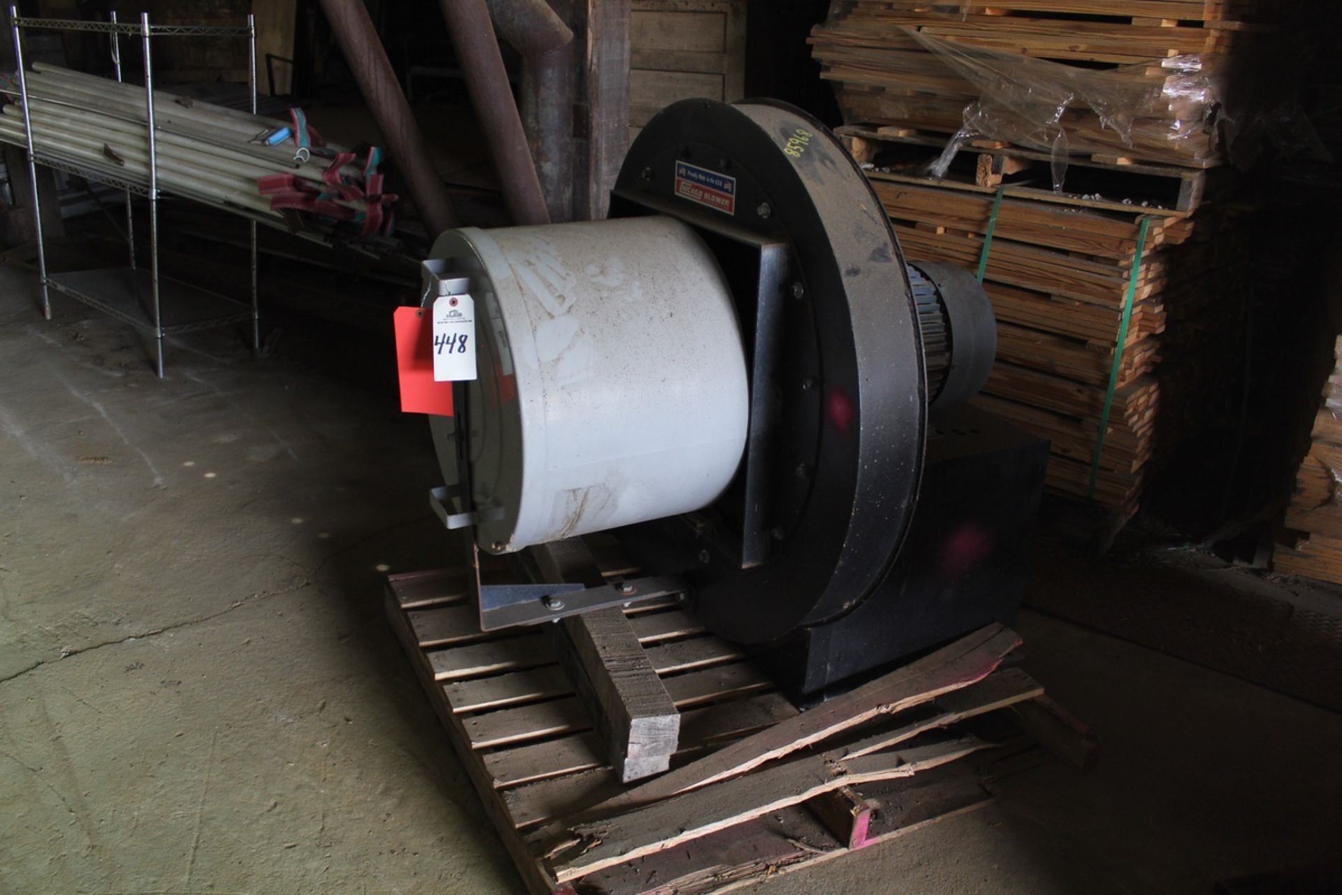 Chicago Blower Model J4 15 hp 3600 rpm fan, 28" wheel dia w/ inlet filter | Load Fee: $5