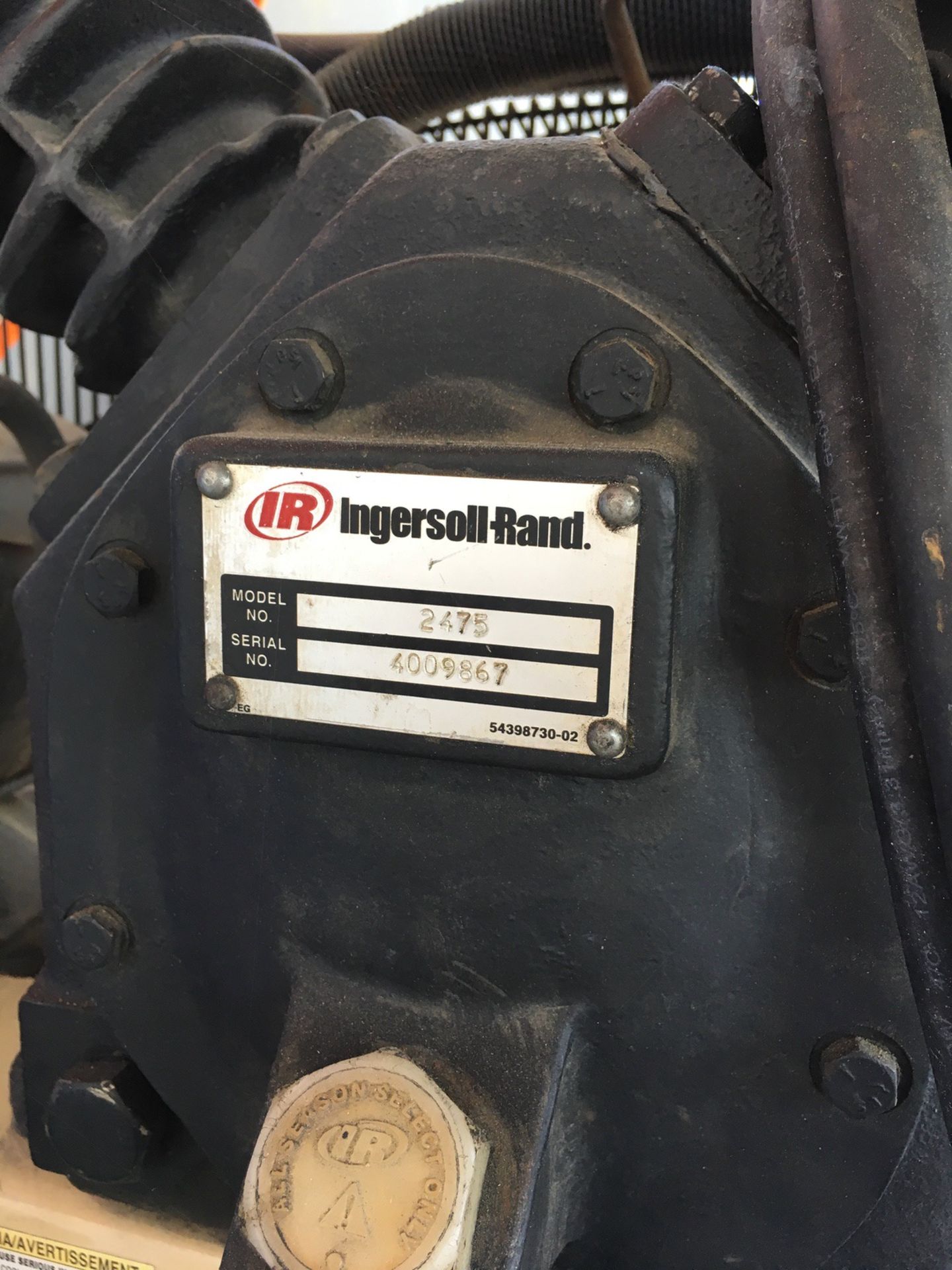 Ingersoll Rand Model 2475 Reciprocating Compressor, 24 CFM, Max 175 PSIG, 80 Ga | Rig Fee: No Charge - Image 3 of 8