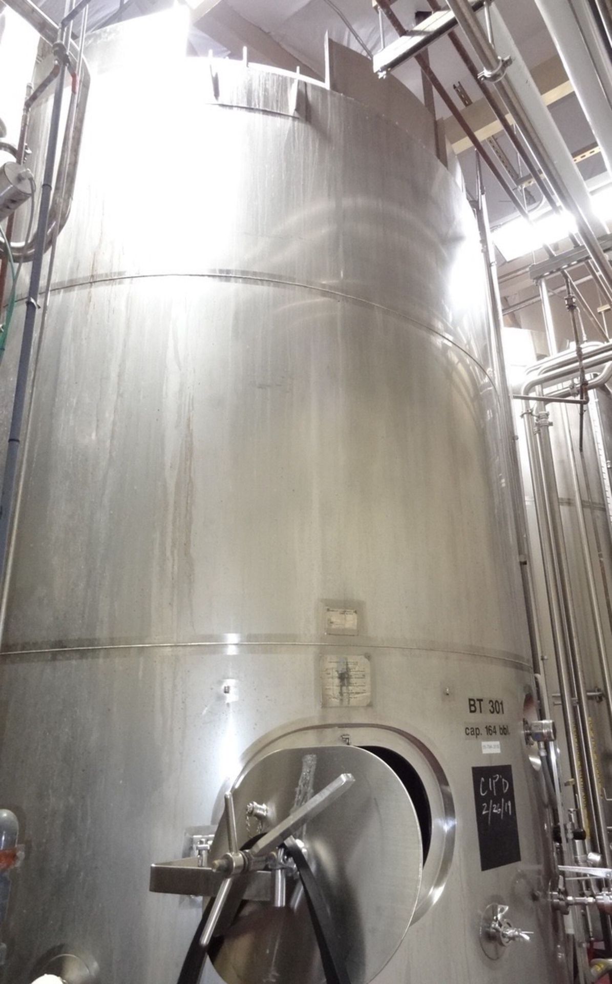 2002 JV Northwest 164 Barrel/5,000 Gallon Stainless Steel Jacketed Fermenter, Top A | Rig Fee: $2250