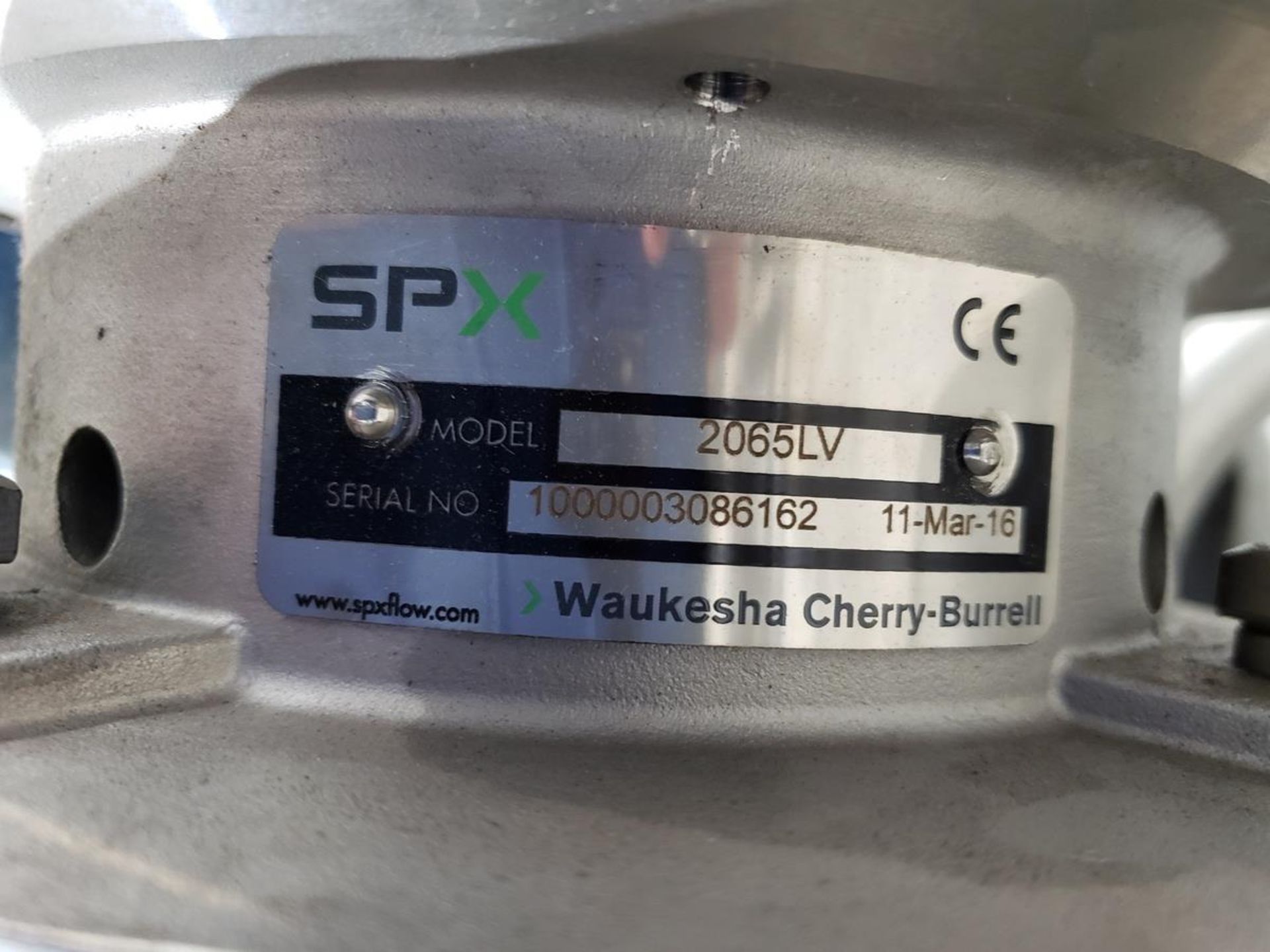 Waukesha Cherry-Burrell 7 1/2 HP Stainless Steel Centrifugal Pump, M# 2065LV, S/N 1 | Rig Fee: $25 - Image 2 of 3