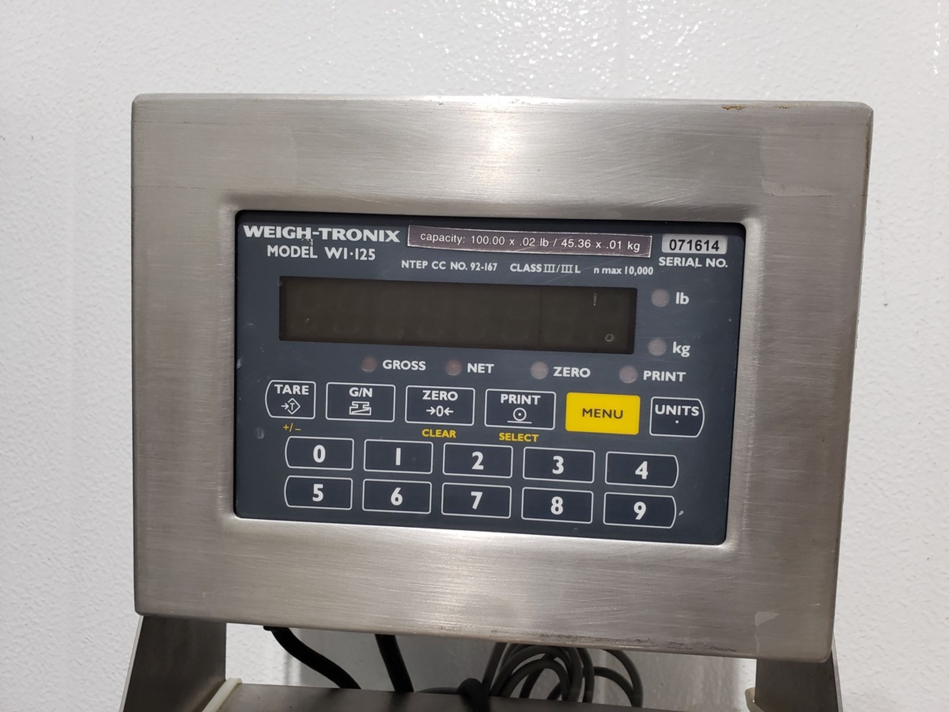 Weigh-Tronix Platform Scale, M# WI-125, S/N 071614 | Rig Fee: $50 - Image 2 of 2