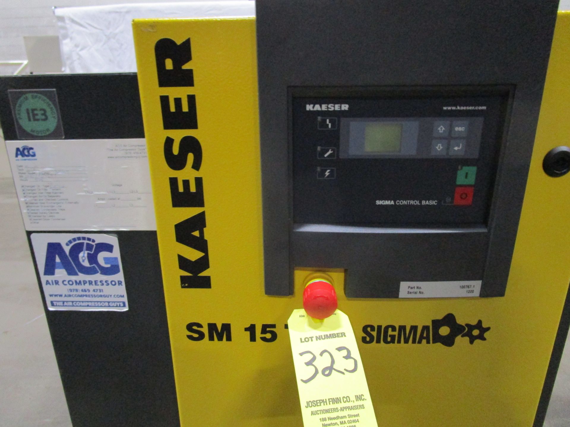 (1) 2014 Kaeser SM15T Rotary Screw Air Compressor s/n 1220, 125 PSIG, 53 CFM, 15HP, | Rig Fee: $100 - Image 3 of 4