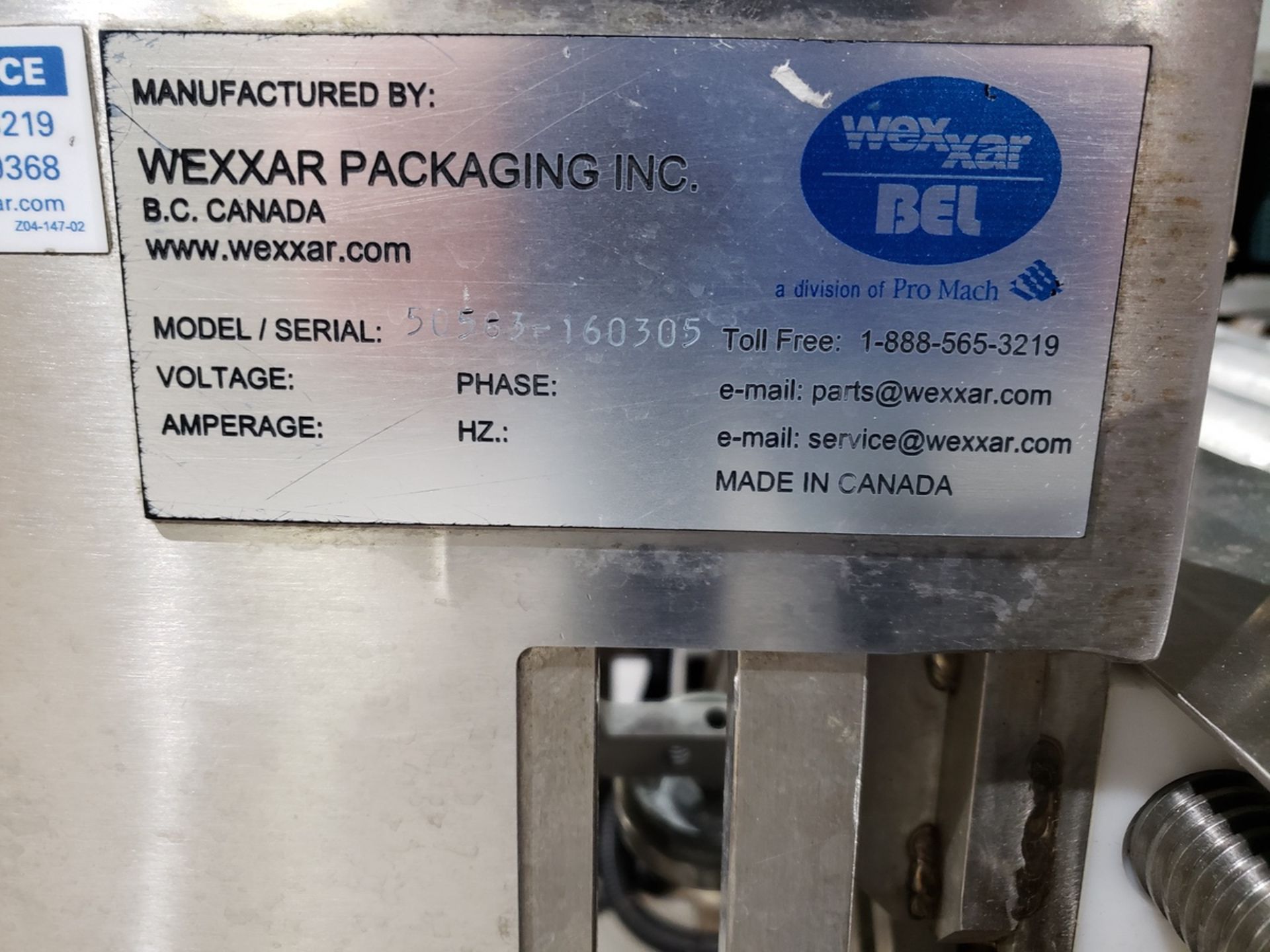 Wexxar/Bel Fully Automatic Case Sealer, M# 252, S/N 160307, W/ Bel 505 Case Former, | Rig Fee: $100 - Image 3 of 3