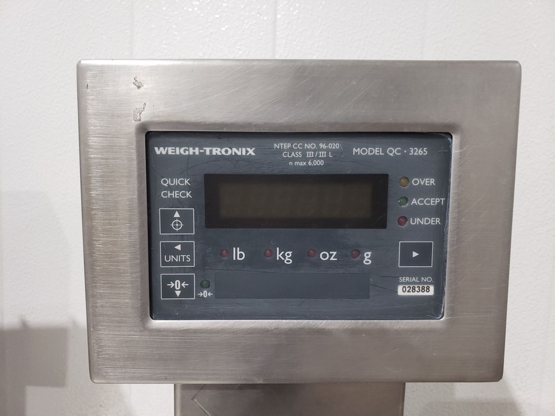 Weigh-Tronix Platform Scale, M# QC-3265, S/N 028388 | Rig Fee: $10 - Image 2 of 2