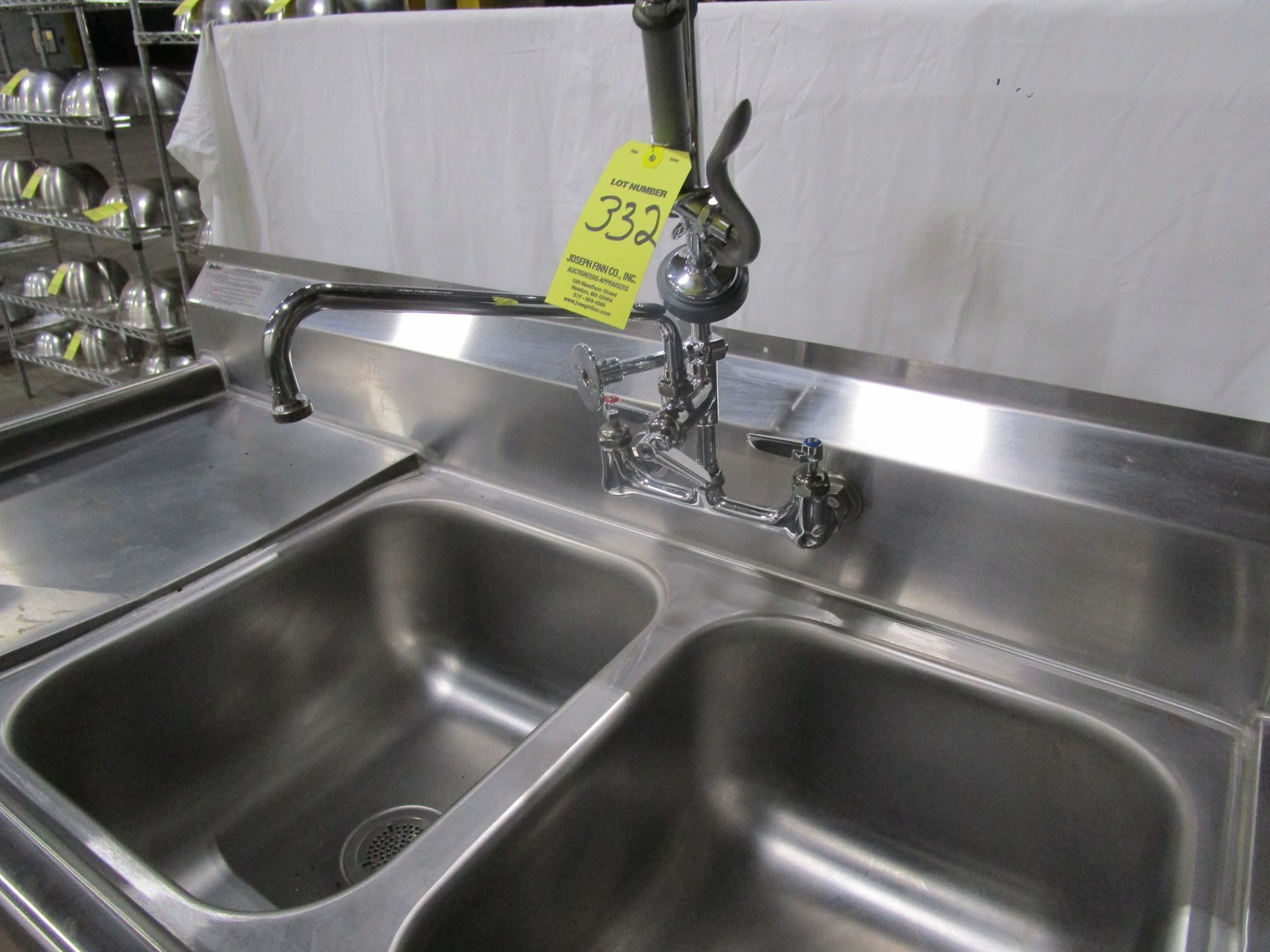 (1) Eagle 412-16-2-18 Stainless Steel 2-Pocket Sinks w/ Spray | Located in Milford | Rig Fee: $25 - Image 2 of 2