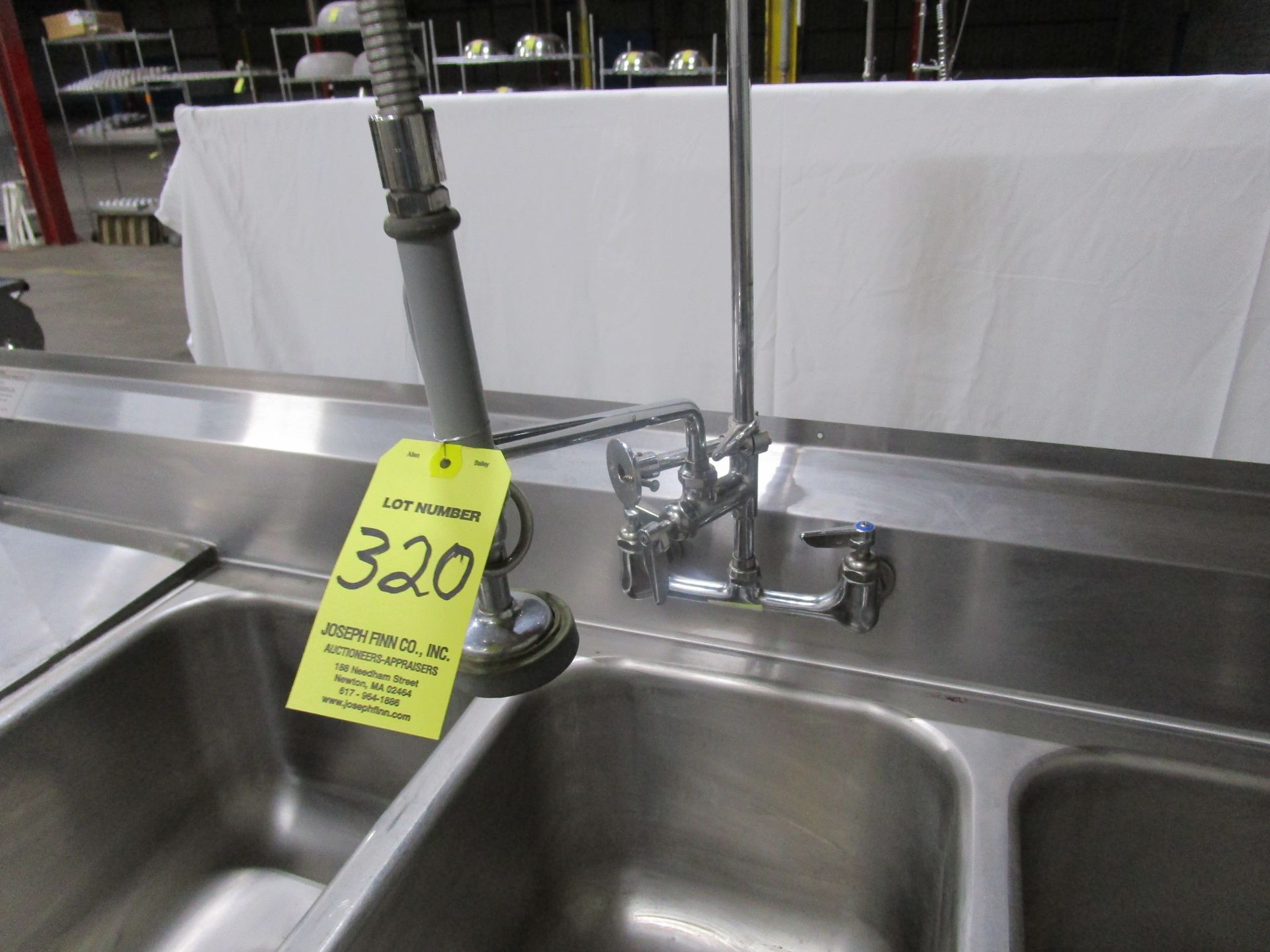 (1) Eagle 412-16-3-18 Stainless Steel 3-Pocket Sinks w/ Spray | Located in Milford | Rig Fee: $25 - Image 2 of 2