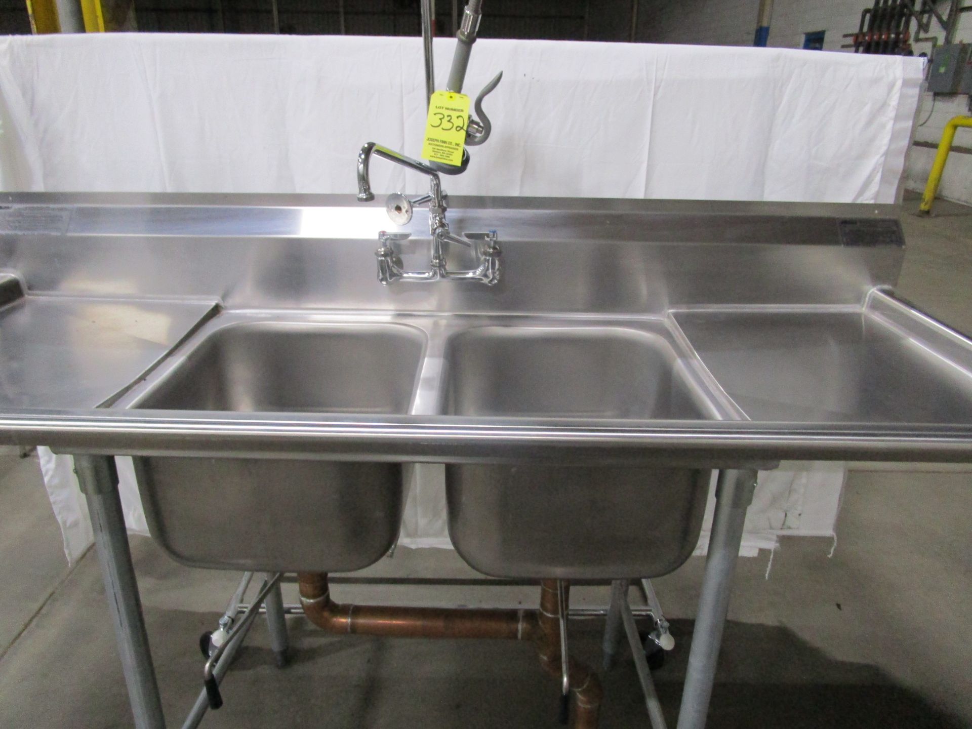 (1) Eagle 412-16-2-18 Stainless Steel 2-Pocket Sinks w/ Spray | Located in Milford | Rig Fee: $25