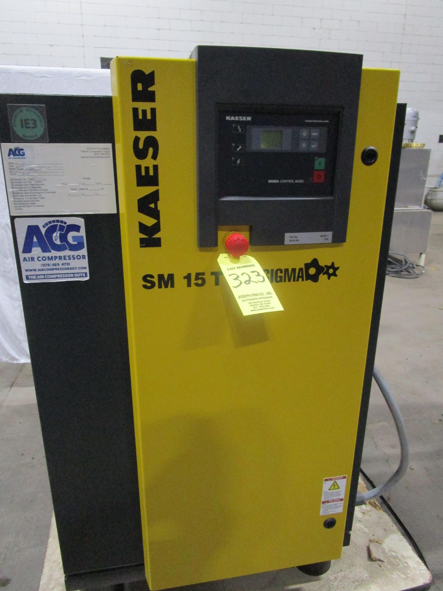 (1) 2014 Kaeser SM15T Rotary Screw Air Compressor s/n 1220, 125 PSIG, 53 CFM, 15HP, | Rig Fee: $100