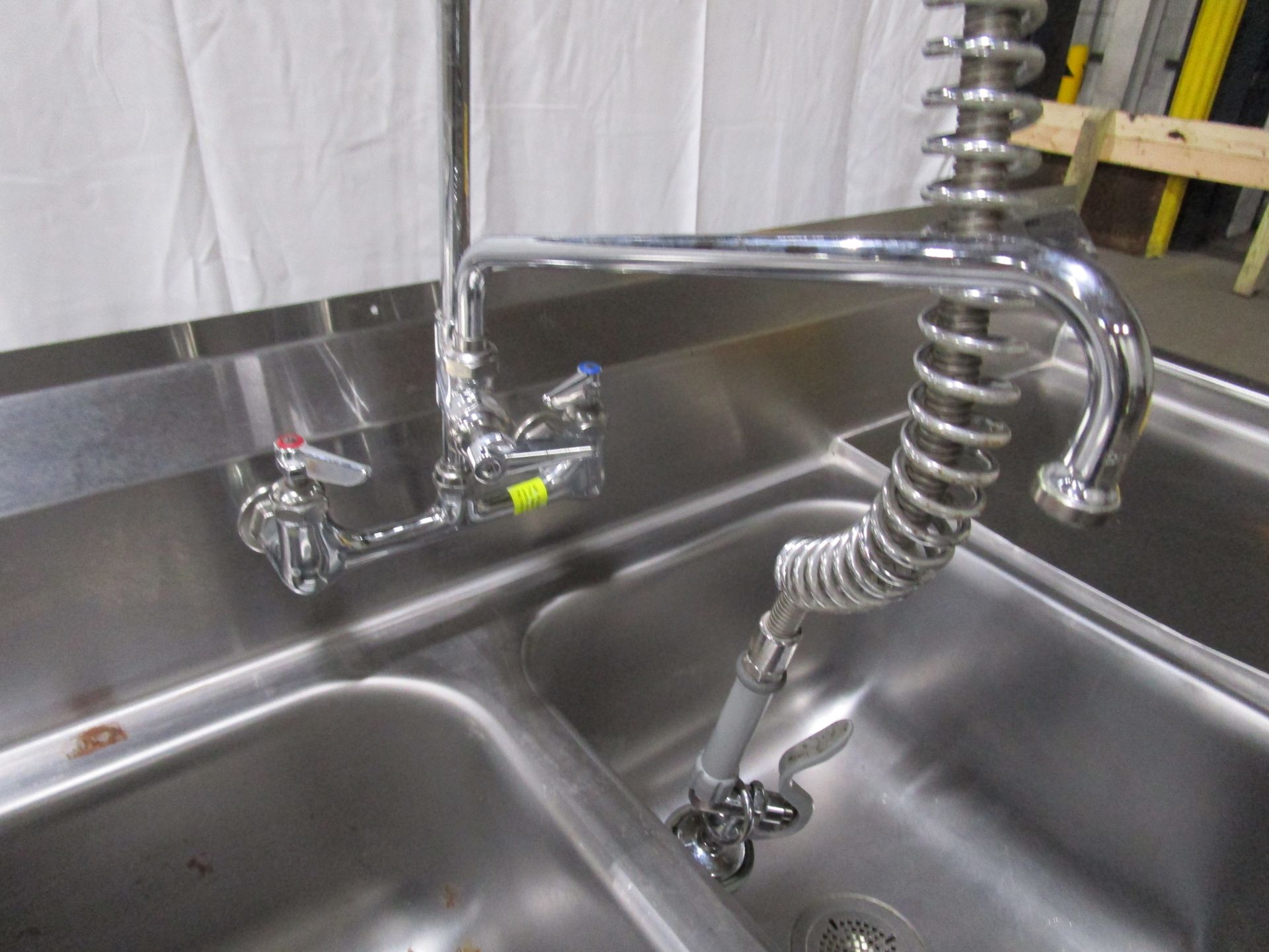 (1) Eagle 412-16-2-18 Stainless Steel 2-Pocket Sinks w/ Spray | Located in Milford | Rig Fee: $25 - Image 2 of 2