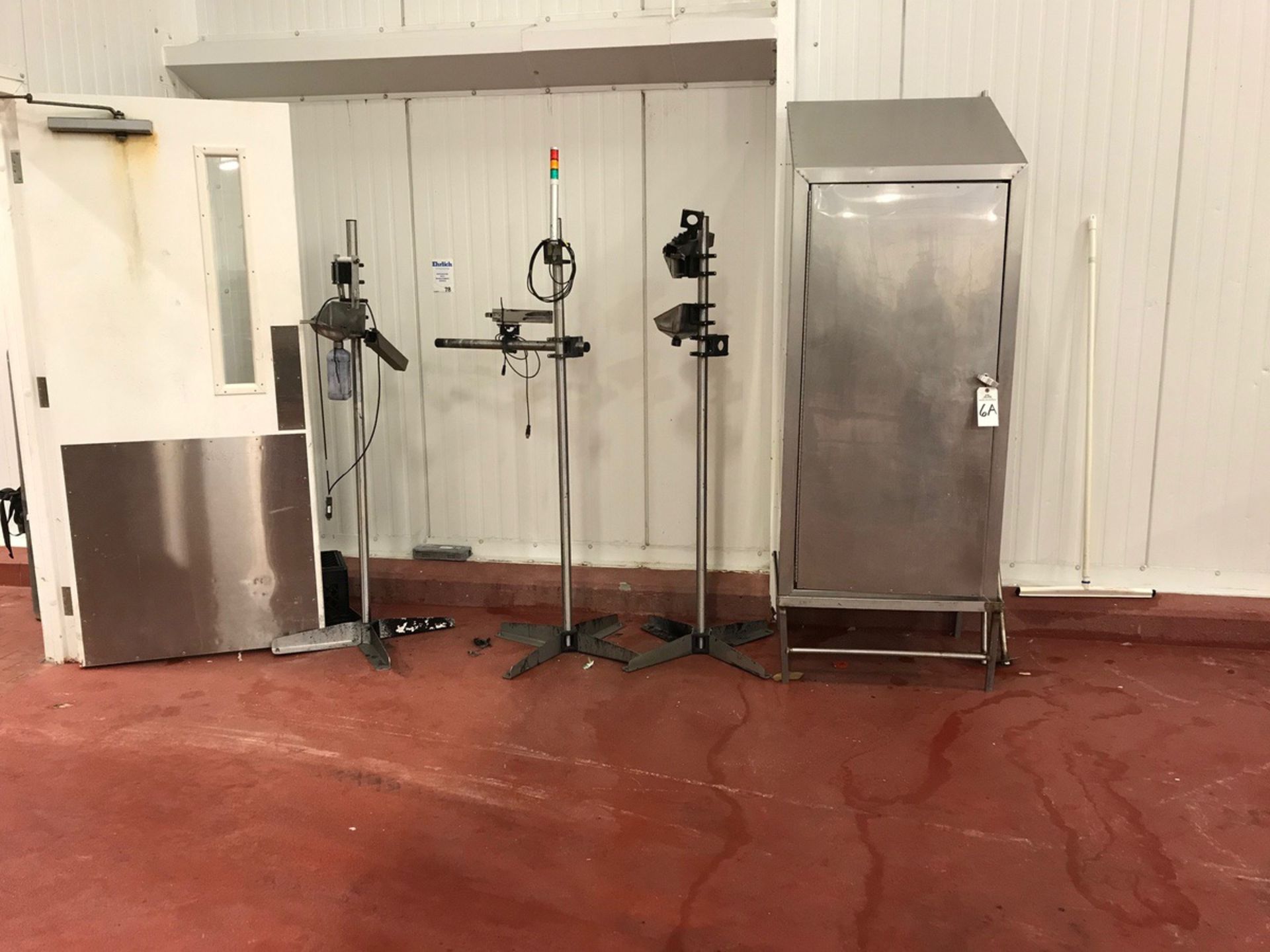 (6) Inkjet Coder Stands, 1 Stainless Steel Cabinet | Rig Fee: $100