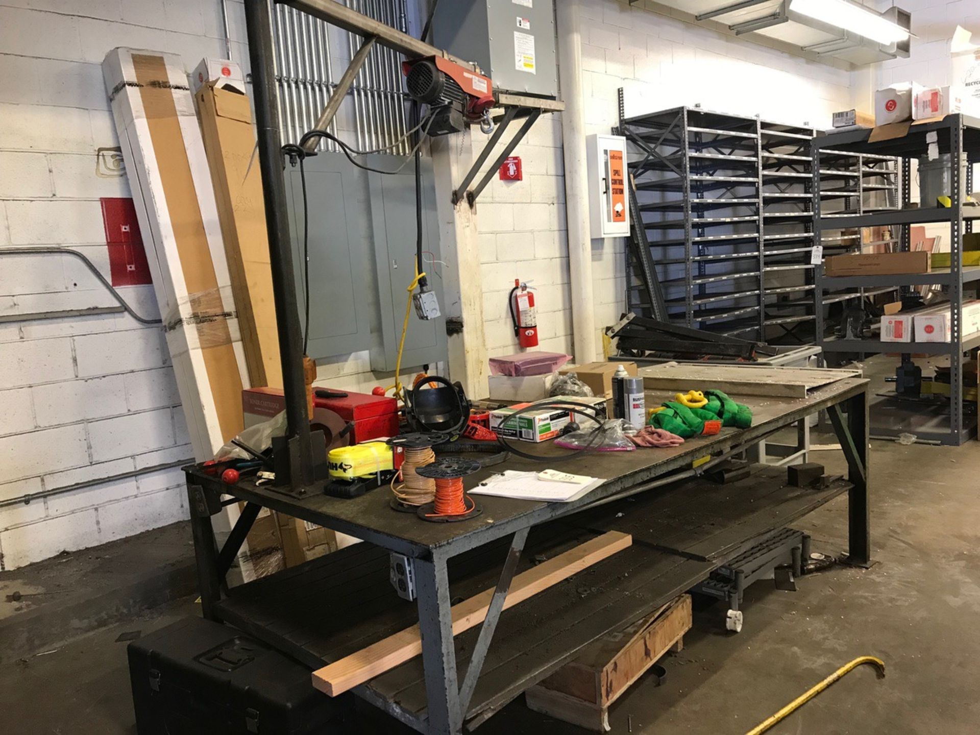 Welding Table with Electric Hoist, 51in x 96in | Rig Fee: $150