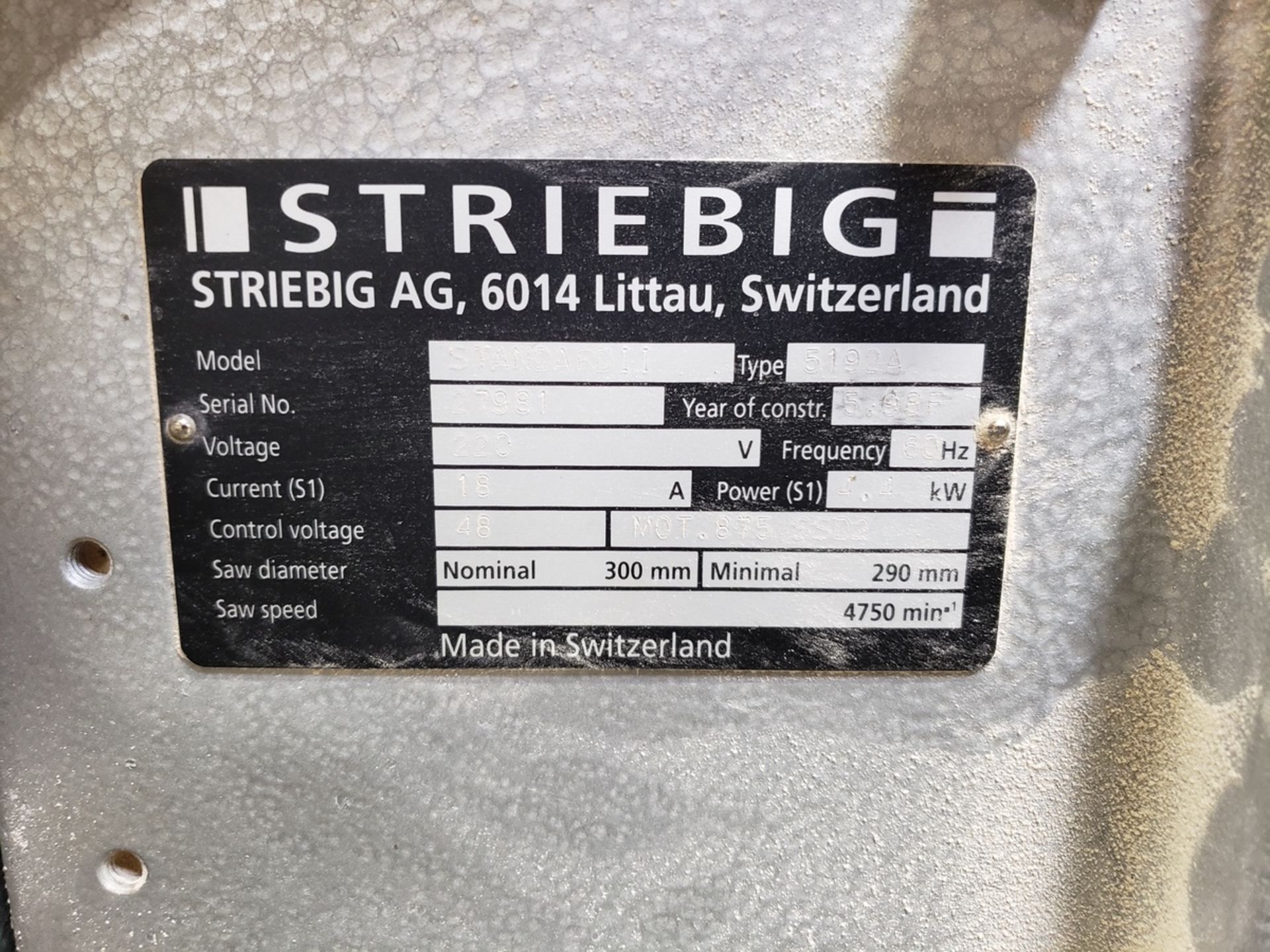Striebig 5' X 16' Panel Rip Saw, M# STANDARDII, S/N 27981 | Rig Fee: $325 - Image 2 of 2