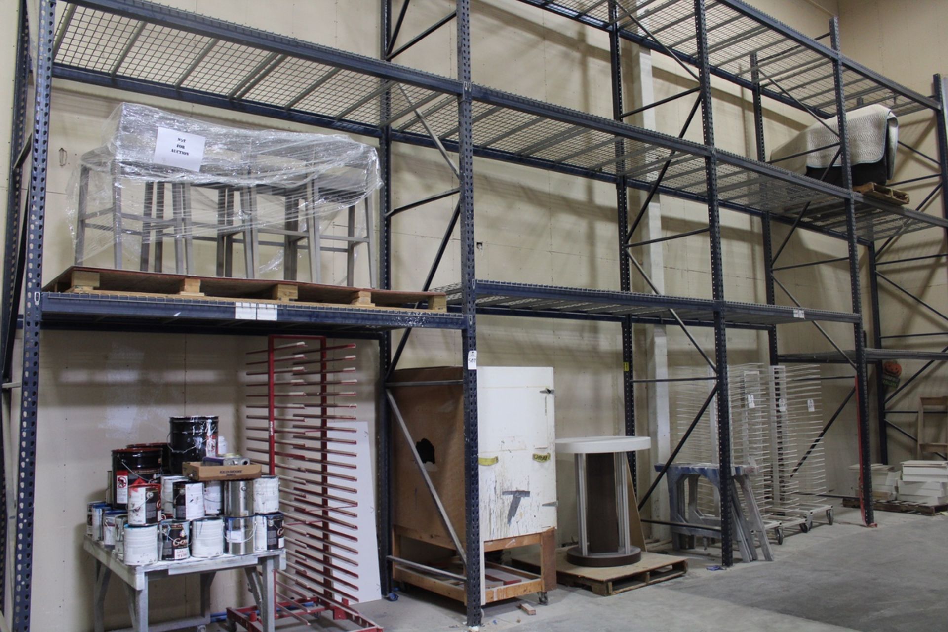 Lot of Pallet Racking, W/ (5) 48" X 20' Uprights, 3" X 3" Posts, 3 1/2" Pads, (24) | Rig Fee: $290