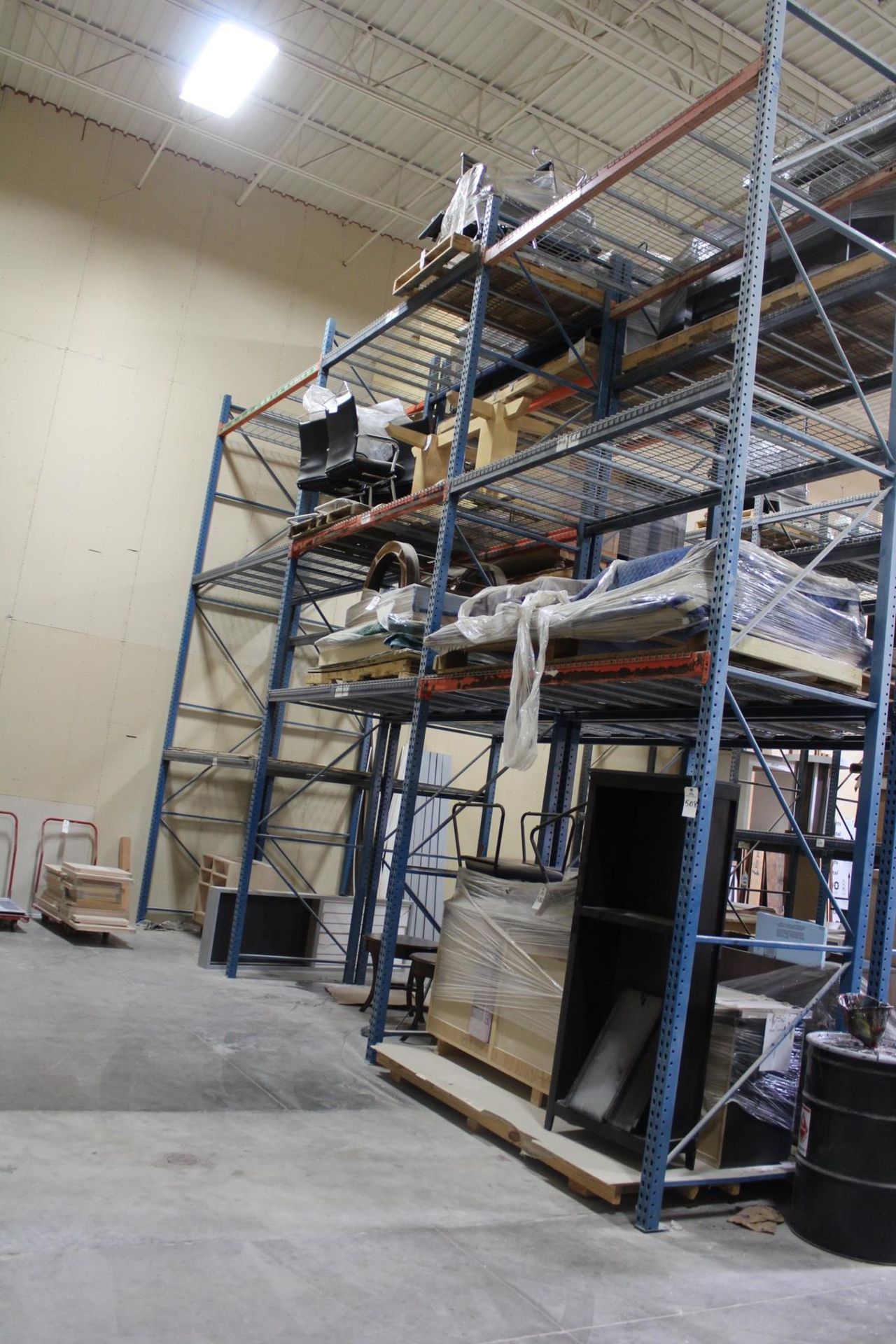 Lot of Pallet Racking, W/ (4) 48" X 20' Uprights, 3" X 3" Posts, 3 1/2" Pads, (18) | Rig Fee: $220