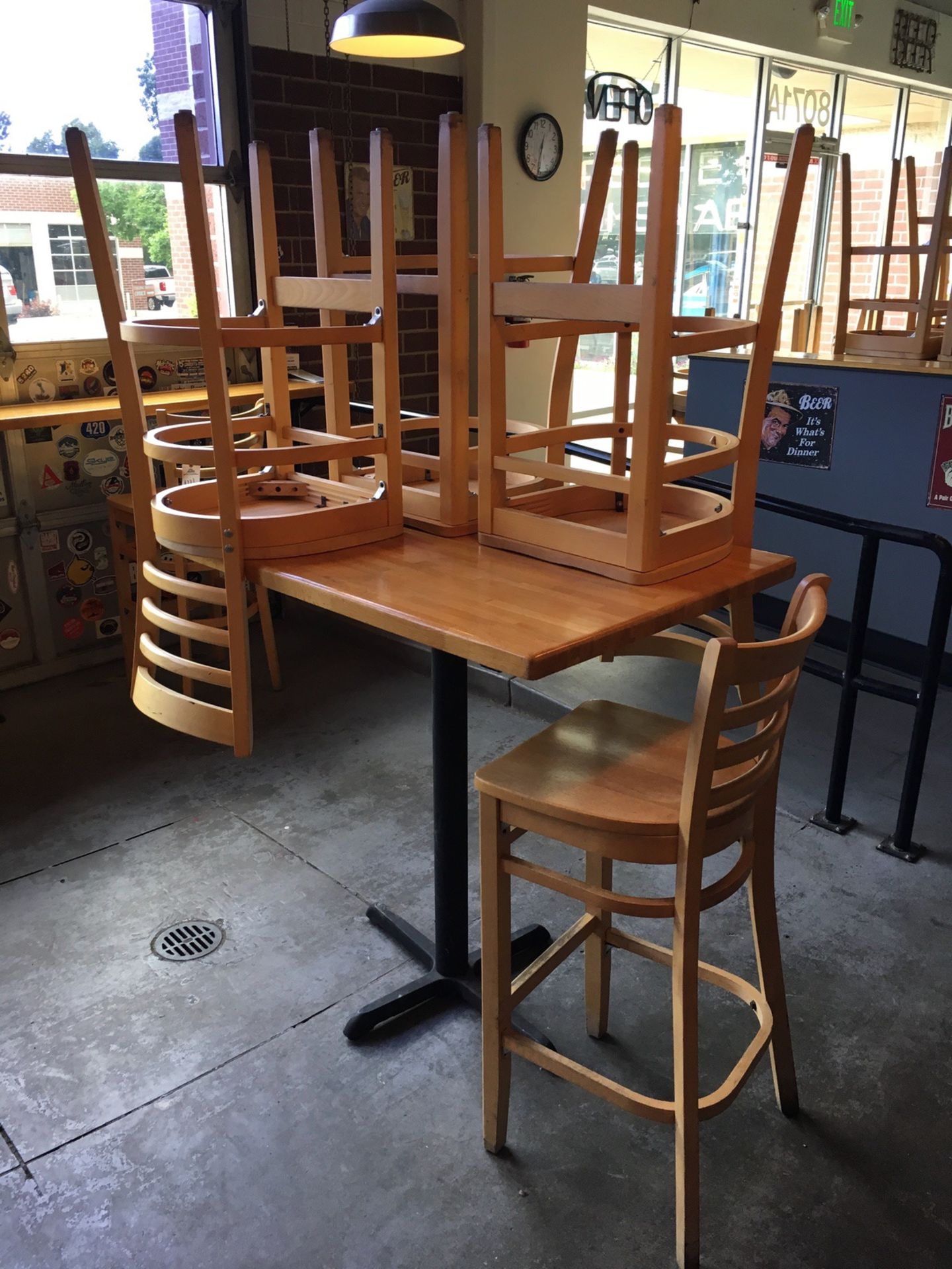 (2) 4-Top Tables, Bar Height, (8) Chairs, (1) 4-Chair Standard Height Table and Cha | Rig Fee: $125 - Image 2 of 4