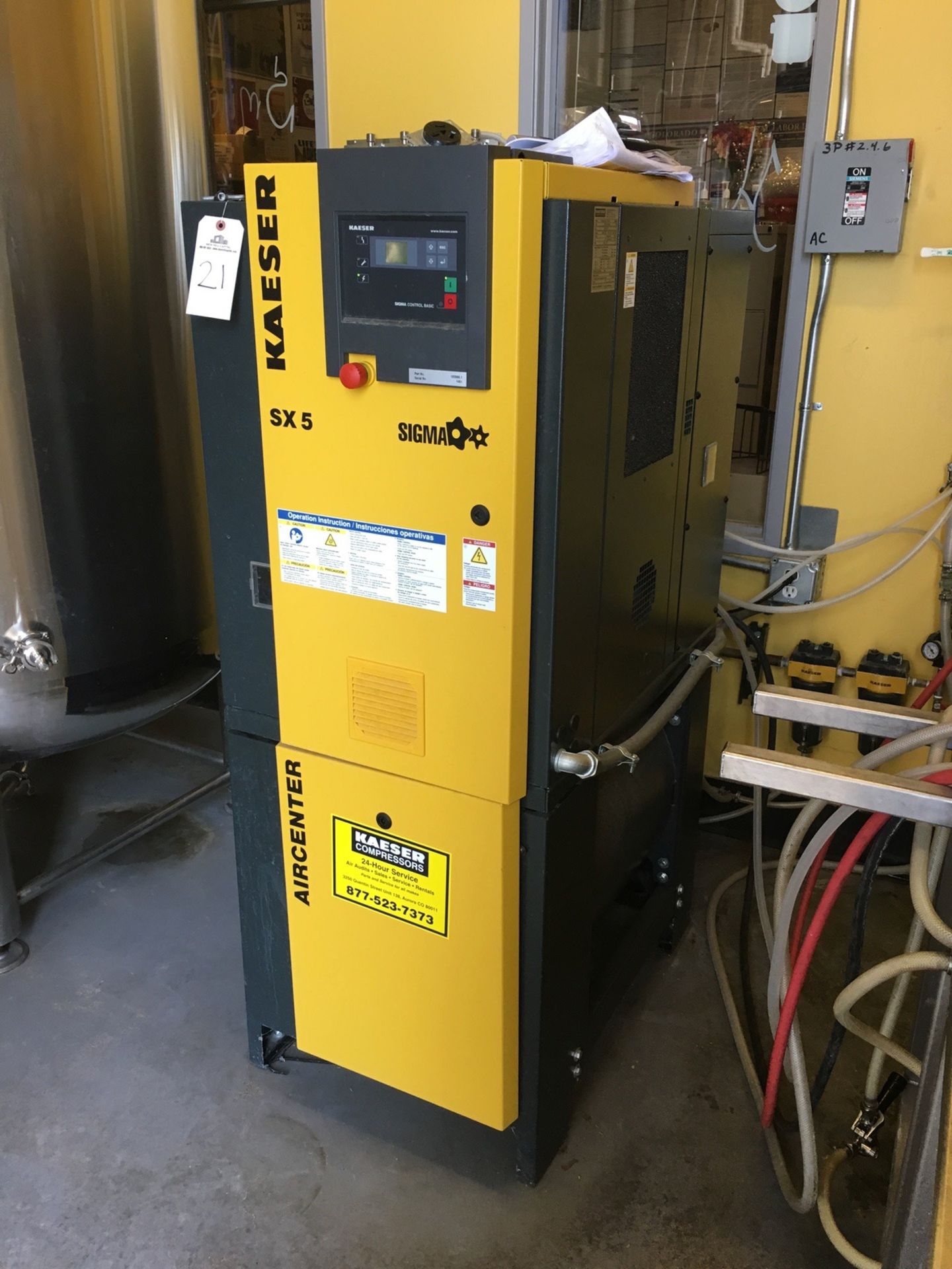 2015 Kaeser Aircenter SX5 Air Compressor, Sigma Control Basic, 2 | Subject to Bulk | Rig Fee: $175