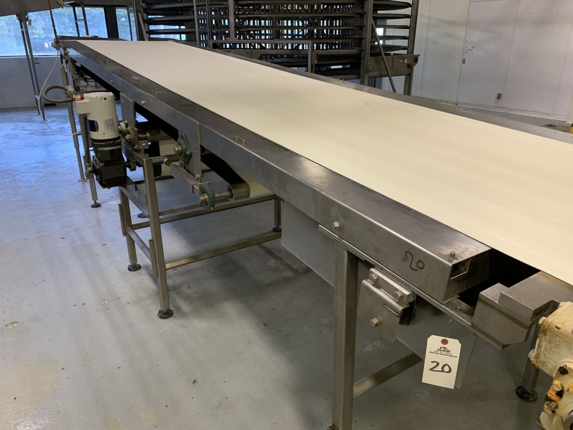 Stainless Steel Frame Sanitary Belt Conveyor, 40" Belt x 203" Length, 66" Discharge | Rig Fee: 350 - Image 2 of 3