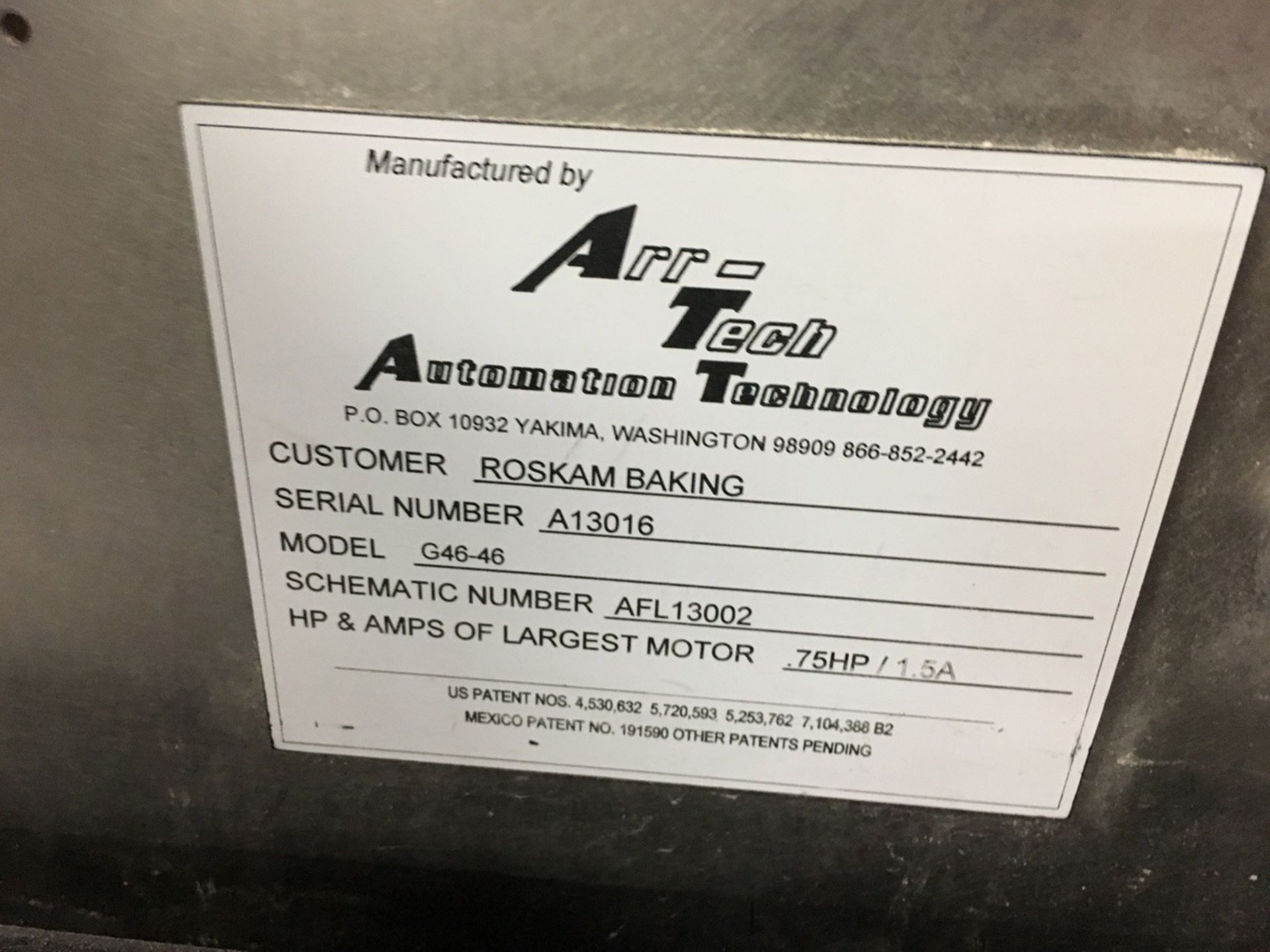 2013 Arr-Tech Model G46-46 Counter Stacker, 46in W Belt, 8ft Overall L | Insp by Appt | Rig Fee: 500 - Image 9 of 9