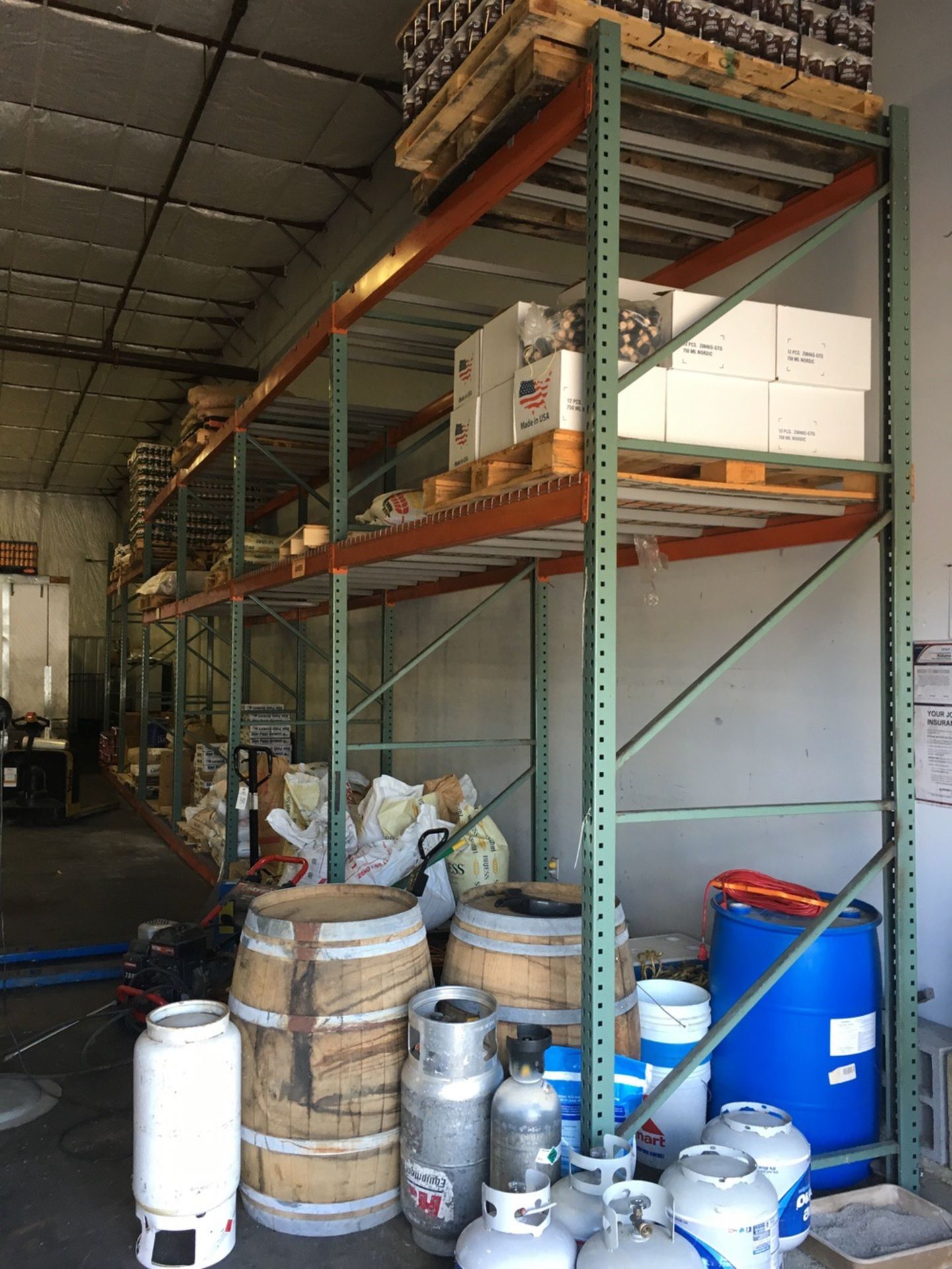 Teardrop Pallet Racking - 6 Sections, (7) 3 x 3in Columns, 48in Deep (No Contents) | Rig Fee: $350