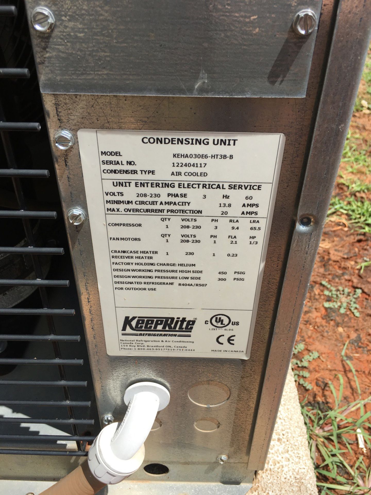 Keep Rite Condensing Unit for Walk-In Cooler, Air Cooled, Model KEHA030E6-HT3B-B, | Rig Fee: $300 - Image 2 of 6