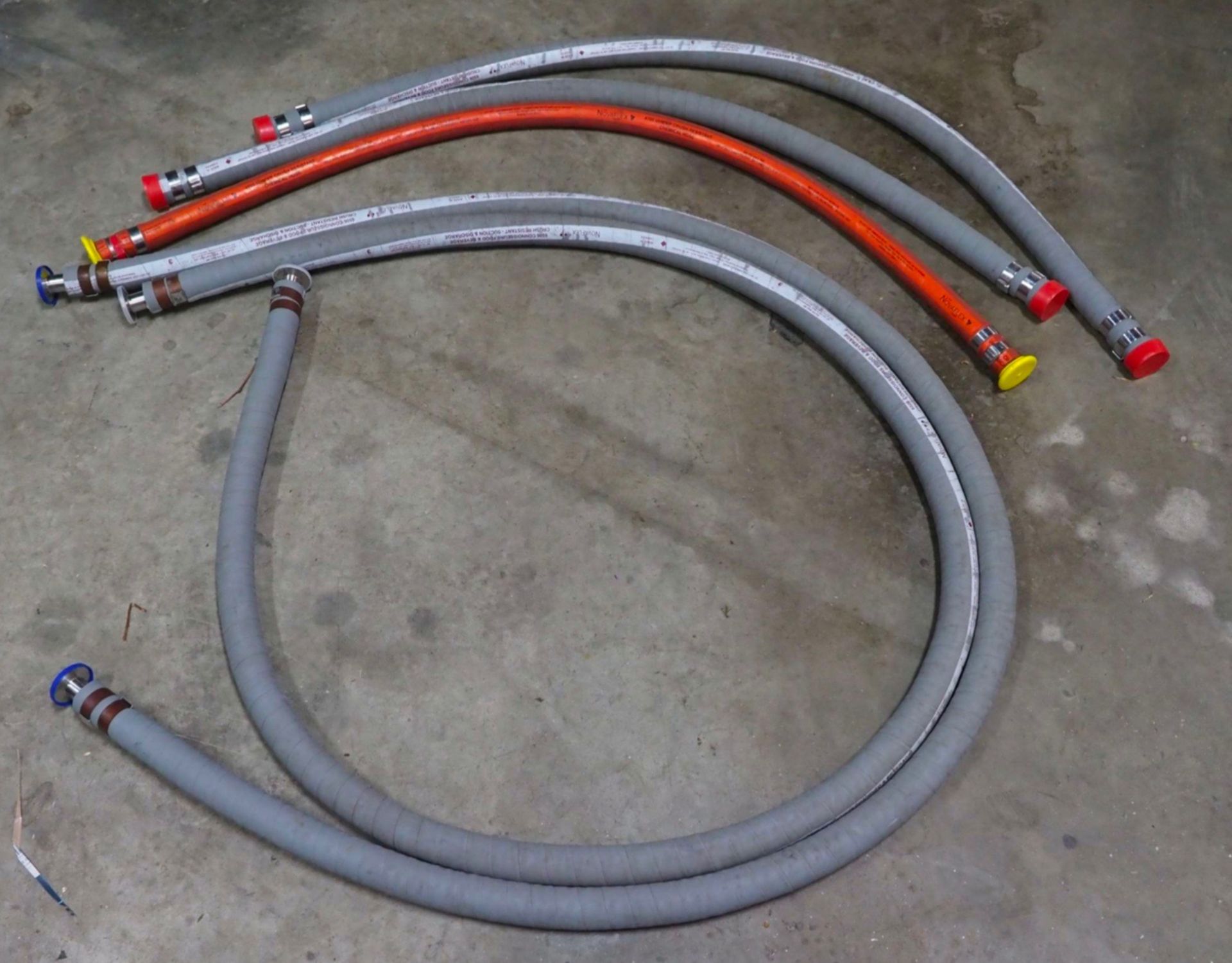 Transfer / Drain Hoses, (2) Grey FDA Butyl 5ft with TC, (2) Grey FD | Loc: Hudson, NH | Load Fee: $0