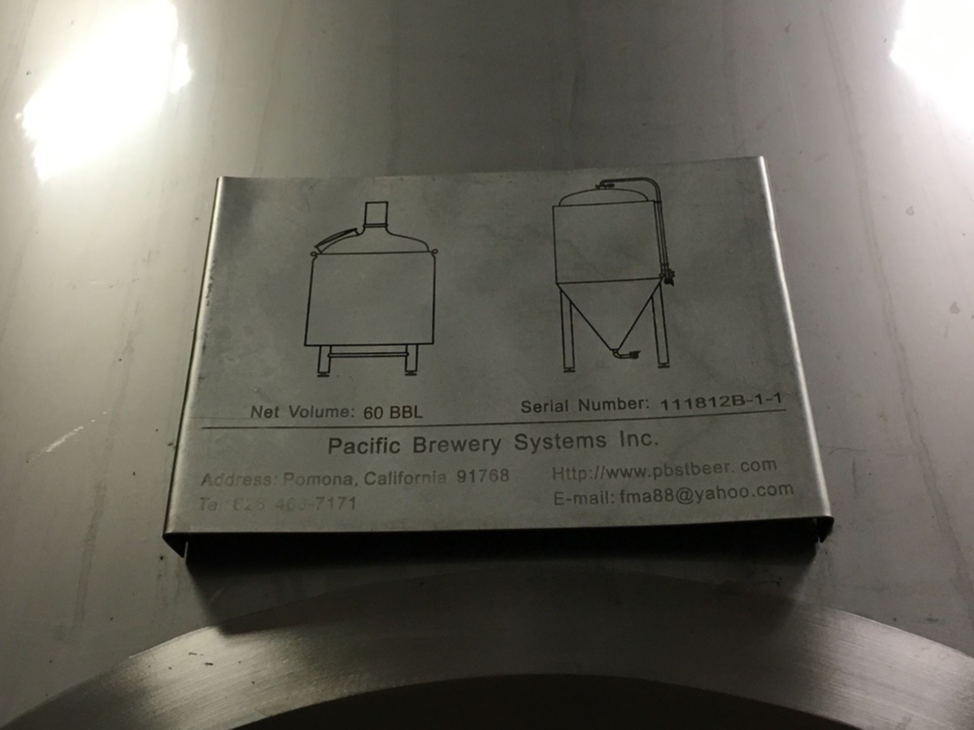 2013 Pacific Brewing 60 BBL Fermentation Vessel / Uni-Tank, Glycol | Subj to Bulk | Rig Fee: $1000 - Image 8 of 8