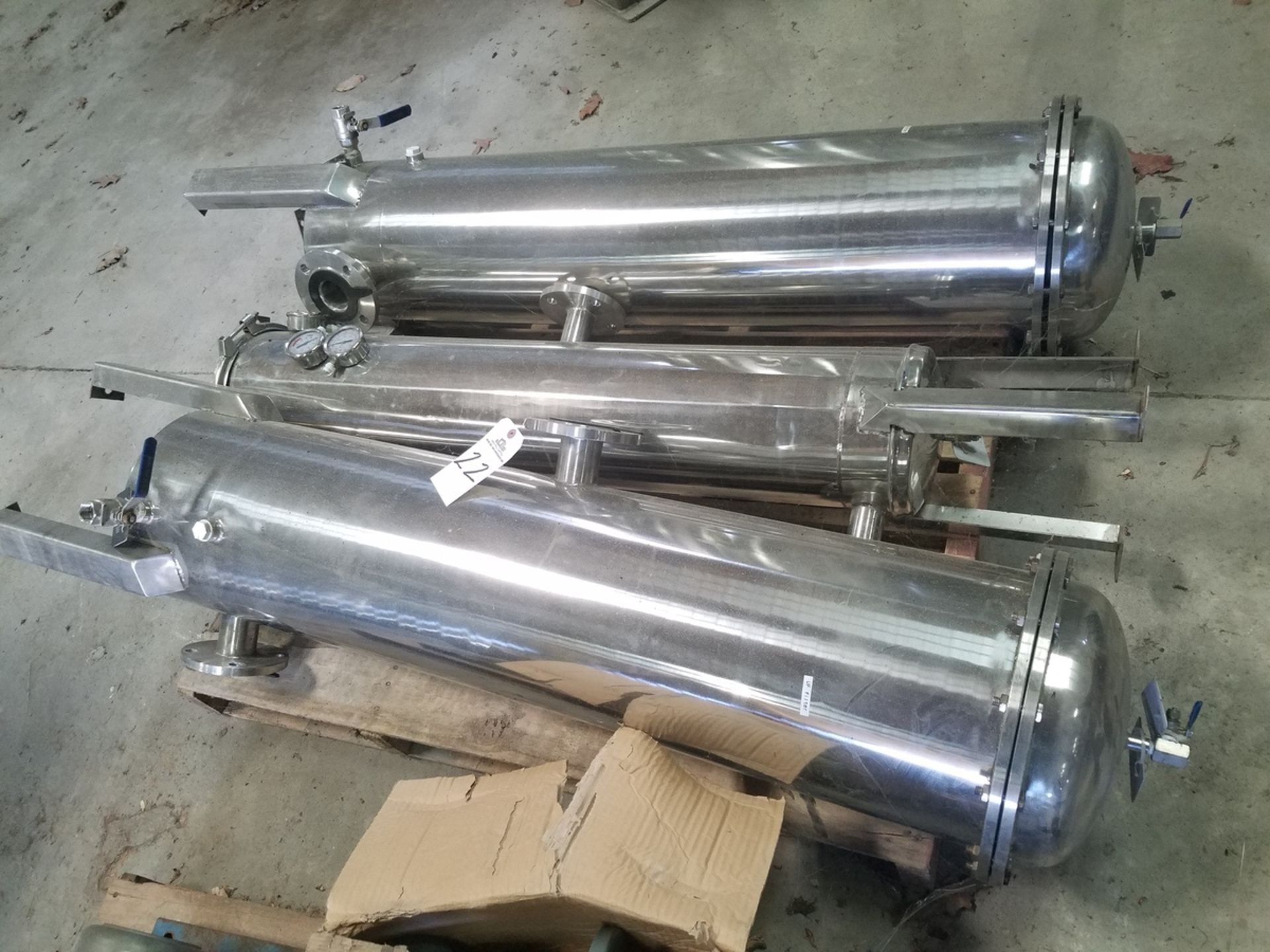 Lot of (3) Stainless Steel Cartridge Type Filters | Rig Fee: $50