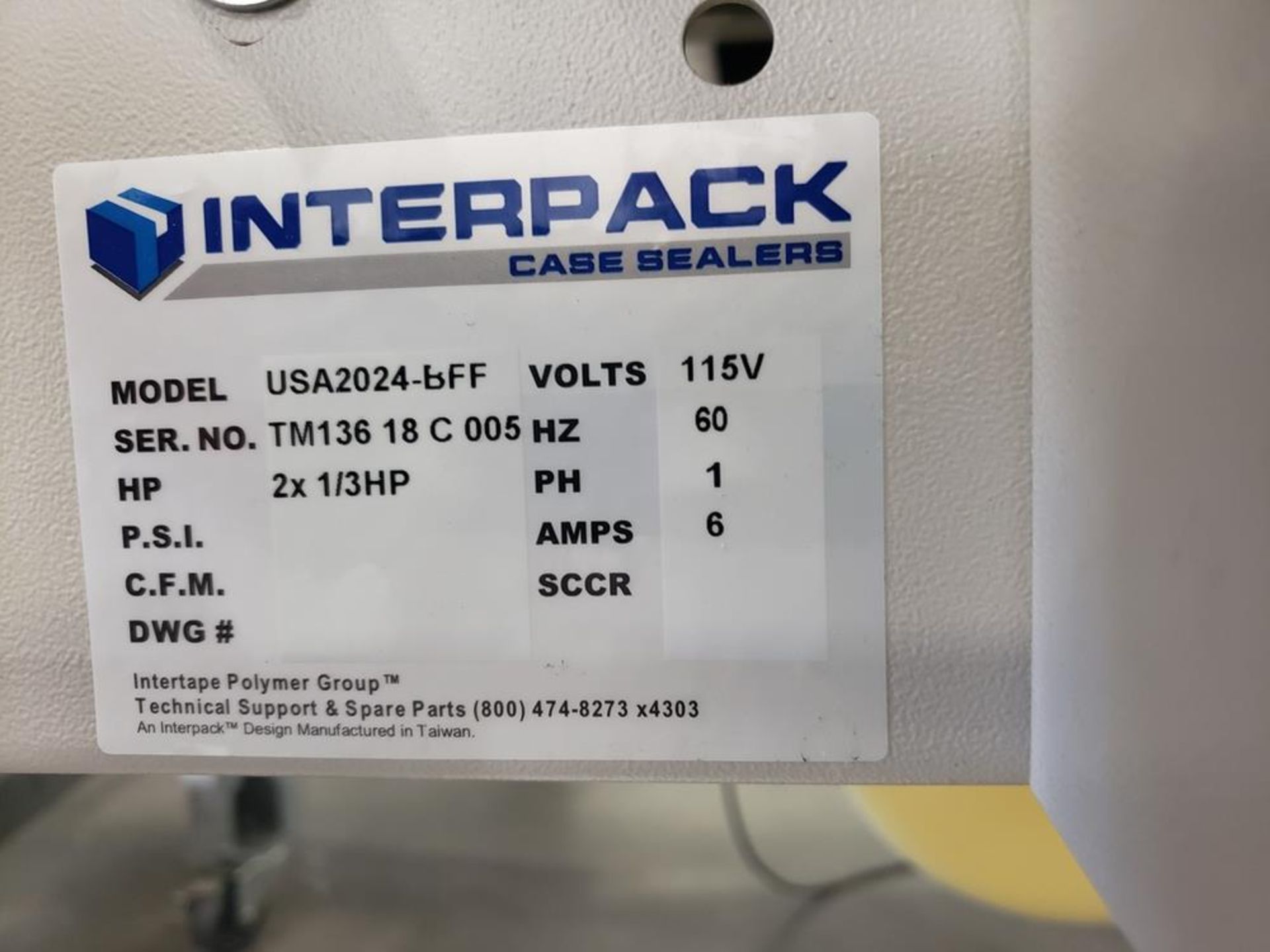 IPG Interpack Case Sealer, M# USA2024-BFF, S/N TM136 18 C 005 | Rig Fee: $125 - Image 2 of 2