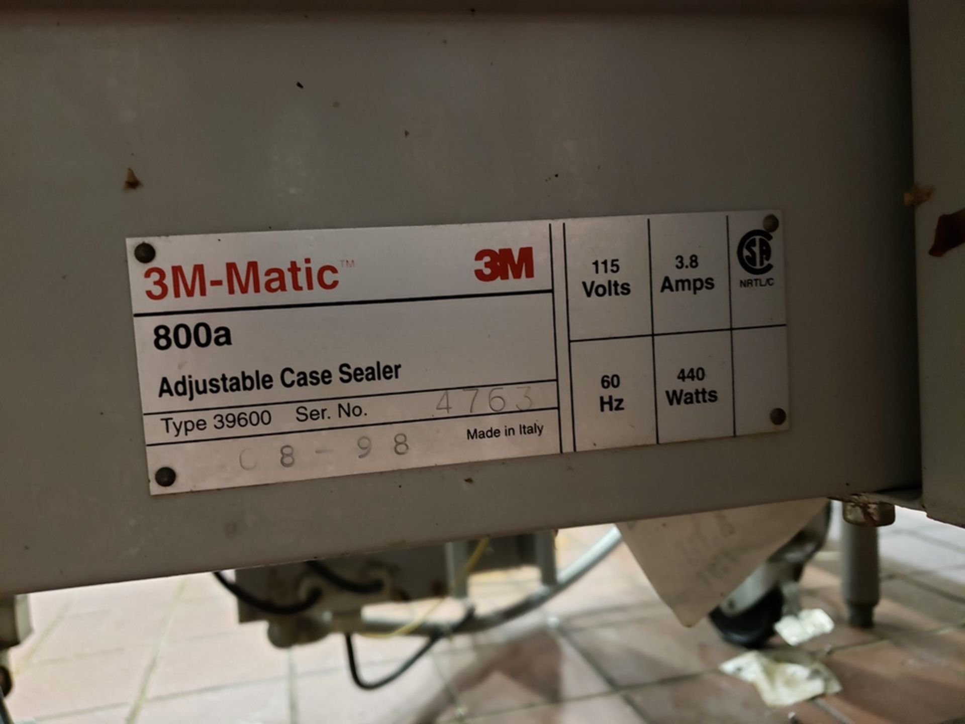 3M-Matic Case Sealer, M# 800A, S/N 4763 | Subj to Bulk | Rig Fee: $150 - Image 2 of 2