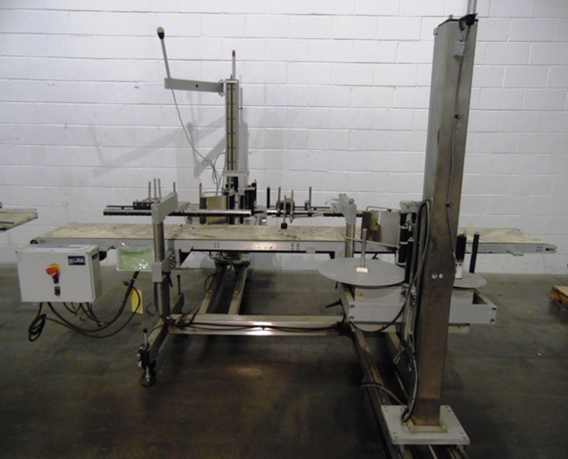 Quadrel Model Q65 FLAT BELT Front & Back Pressure Sensitive Box Labeler, S/N: 79426 | Load Fee: $150