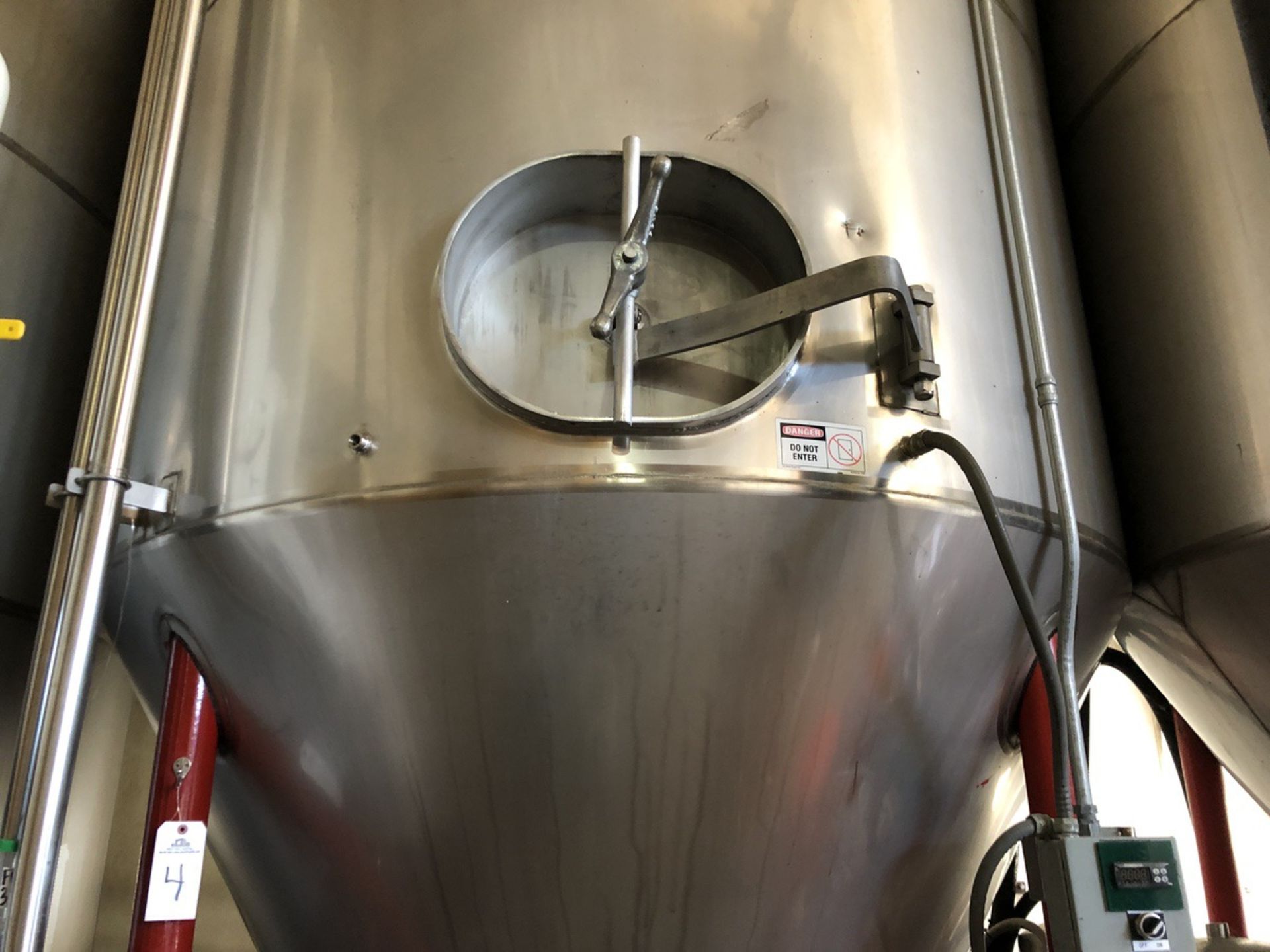 Santa Rosa 90 BBL Fermenter, Cone Bottom, Glycol Jacketed, Stainless Steel, Approx | Rig Fee: $2500 - Image 3 of 8