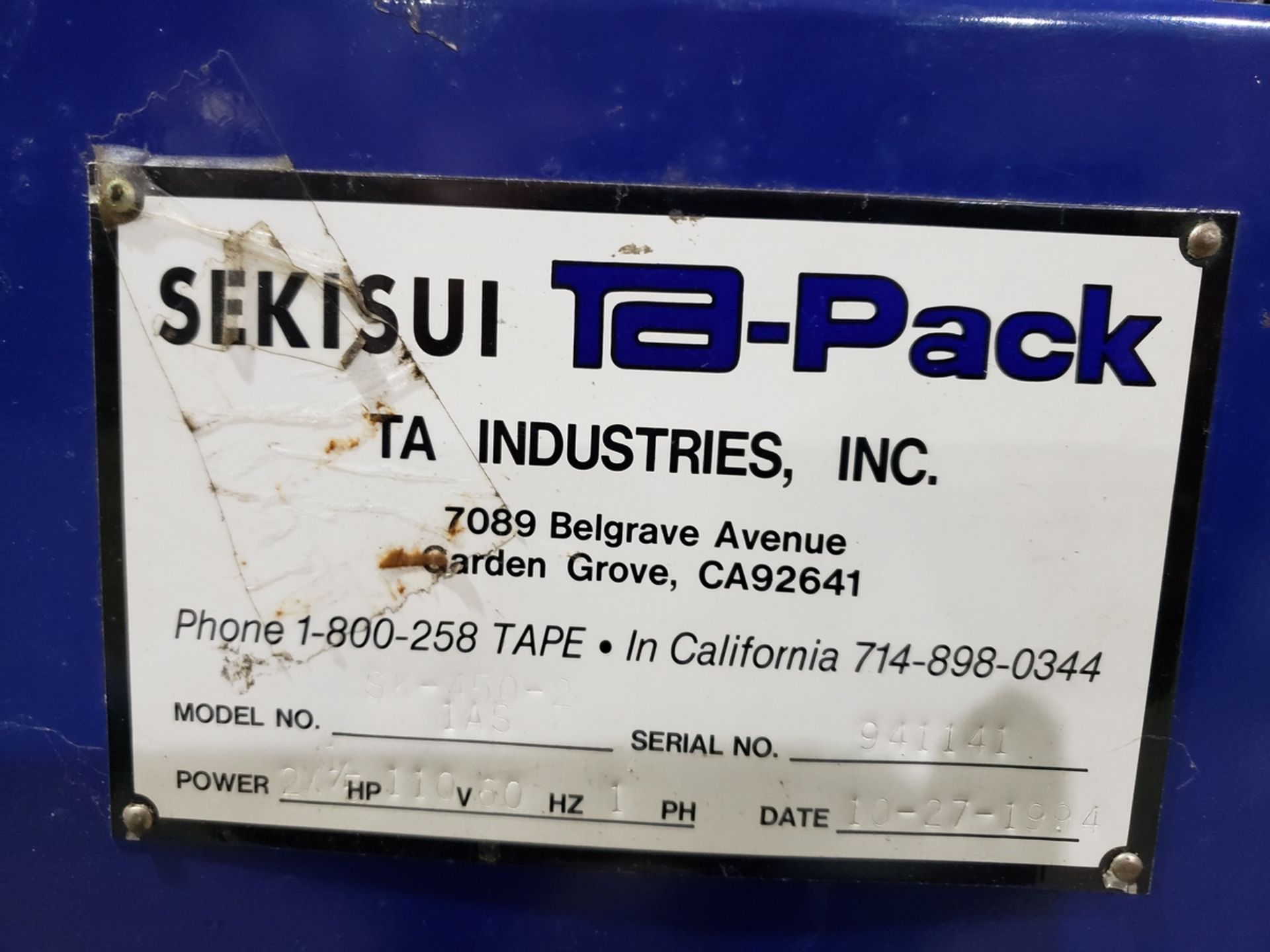 Sekisui TA-Pack Case Sealer, M# SK-450-2-1AS, S/N 941141 | Rig Fee: $100 - Image 2 of 2